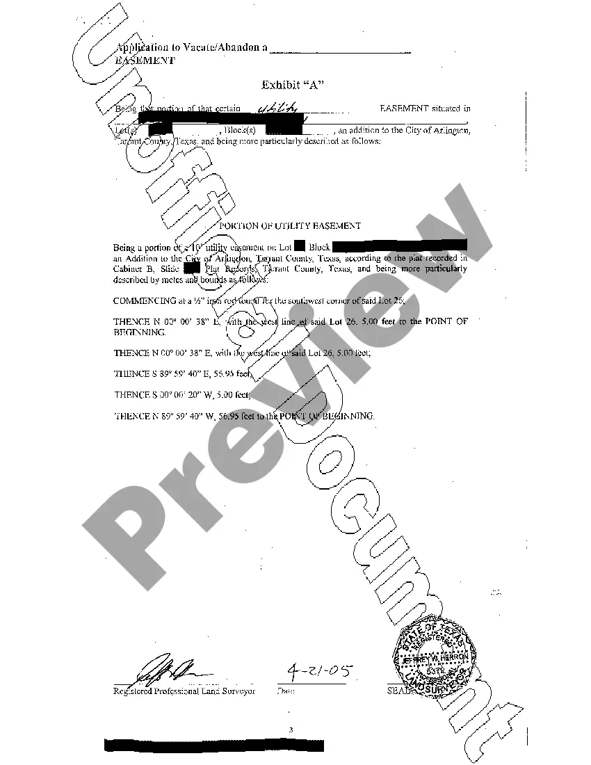 Preview Abandonment of Easement