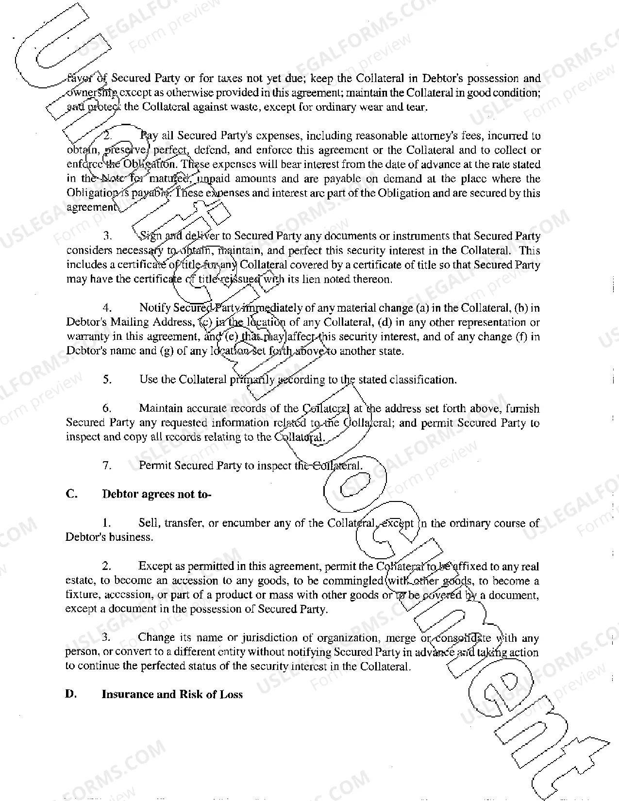 Preview Security Agreement