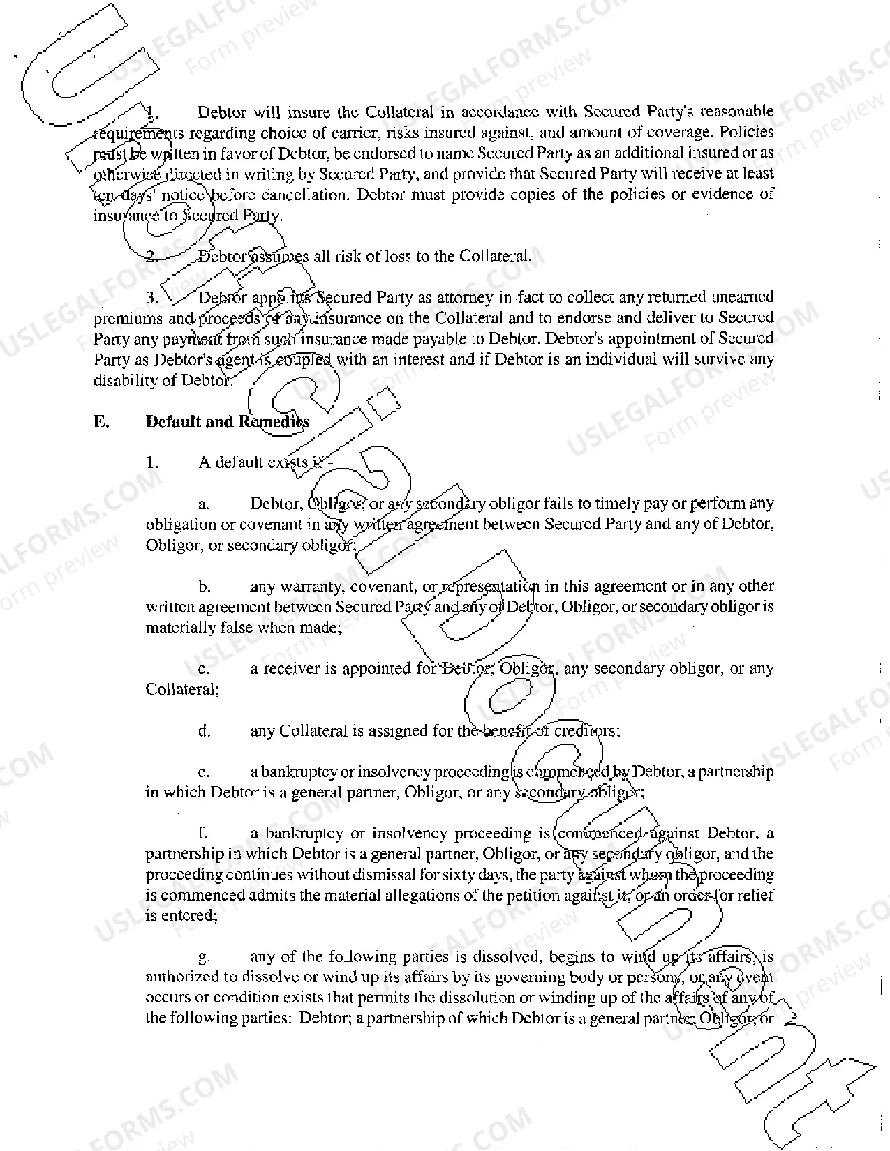 Preview Security Agreement