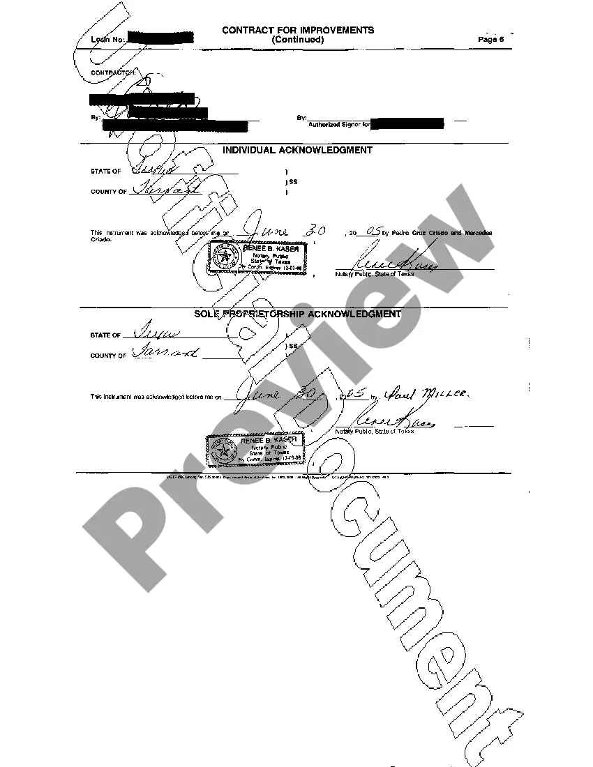 Preview Contracts for Improvements with Deed of Trust and Power of Sale