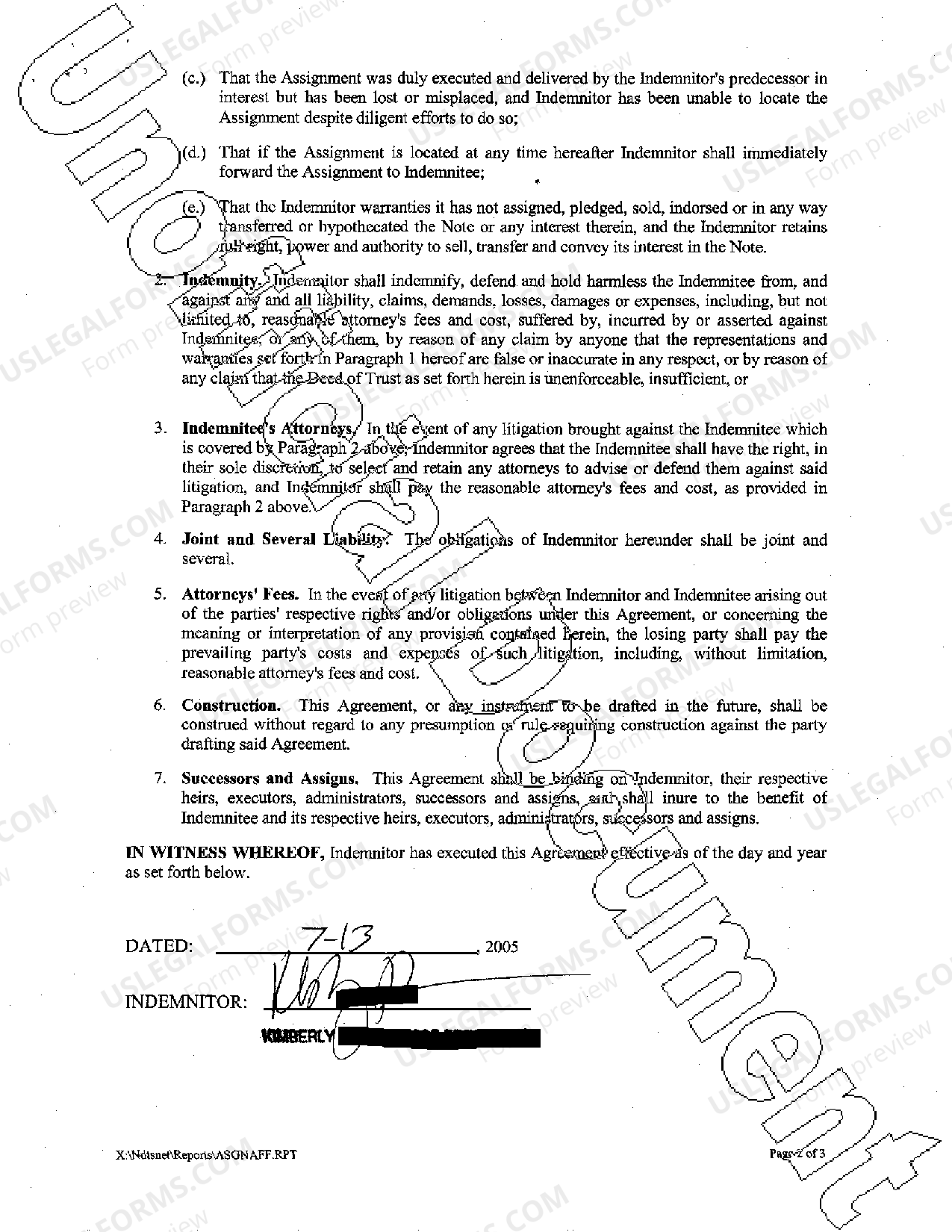 Plano Texas Lost Assignment Of Deed Of Trust Affidavit And 