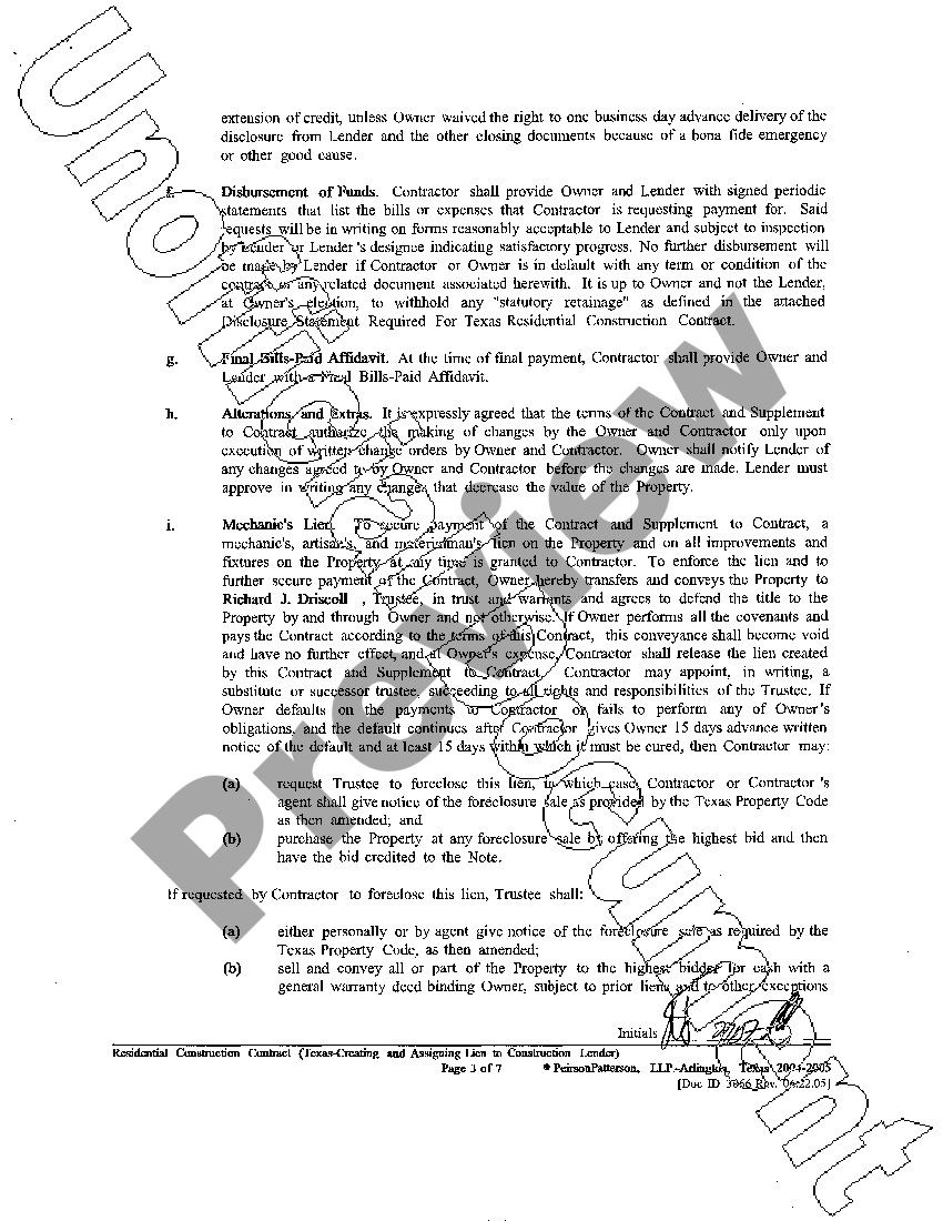 Bexar Texas Residential Construction Contract US Legal Forms