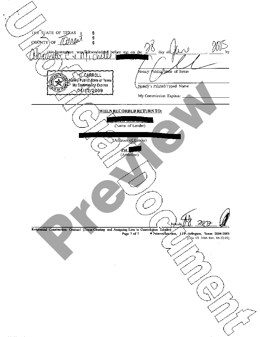 Texas Construction Contract Requirements US Legal Forms