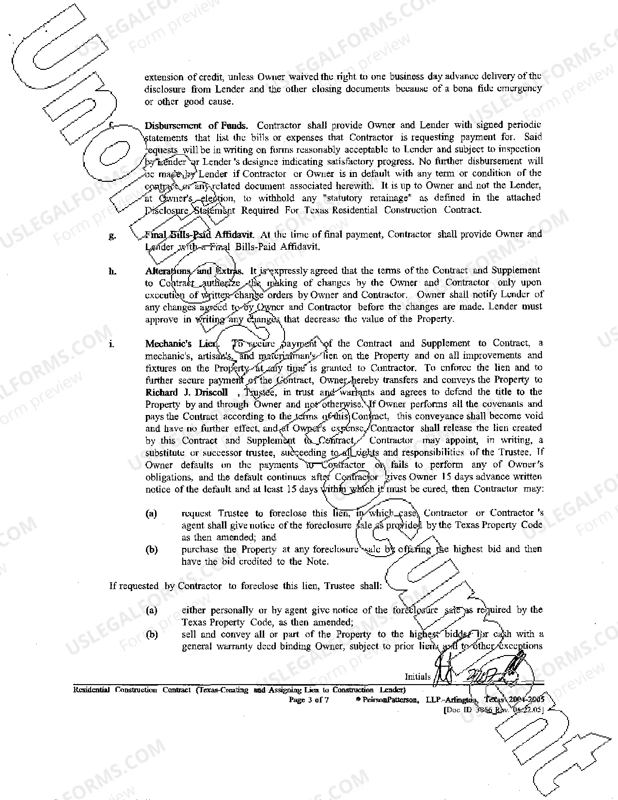 Preview Residential Construction Contract