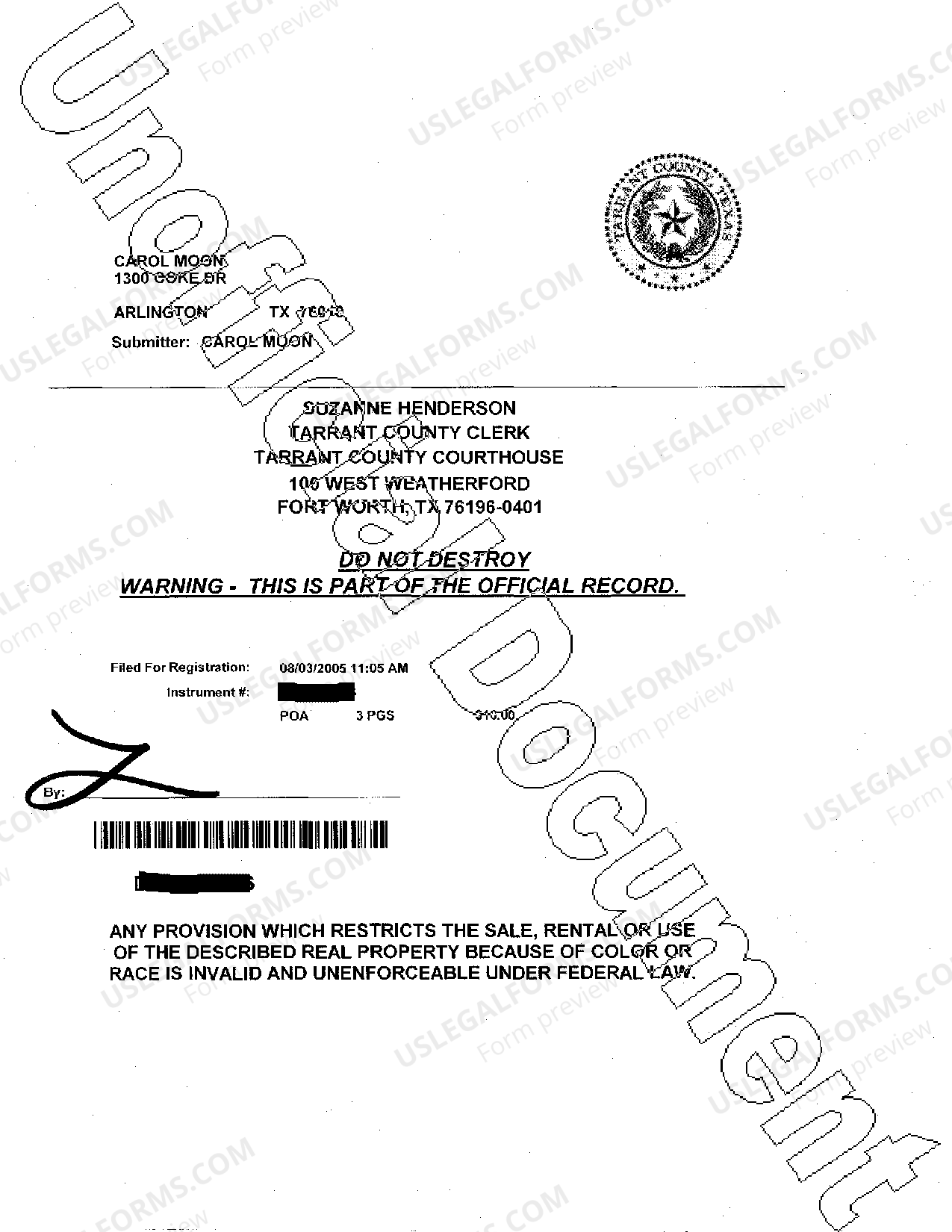 Laredo Texas Durable Power of Attorney for Managing Conservatorship