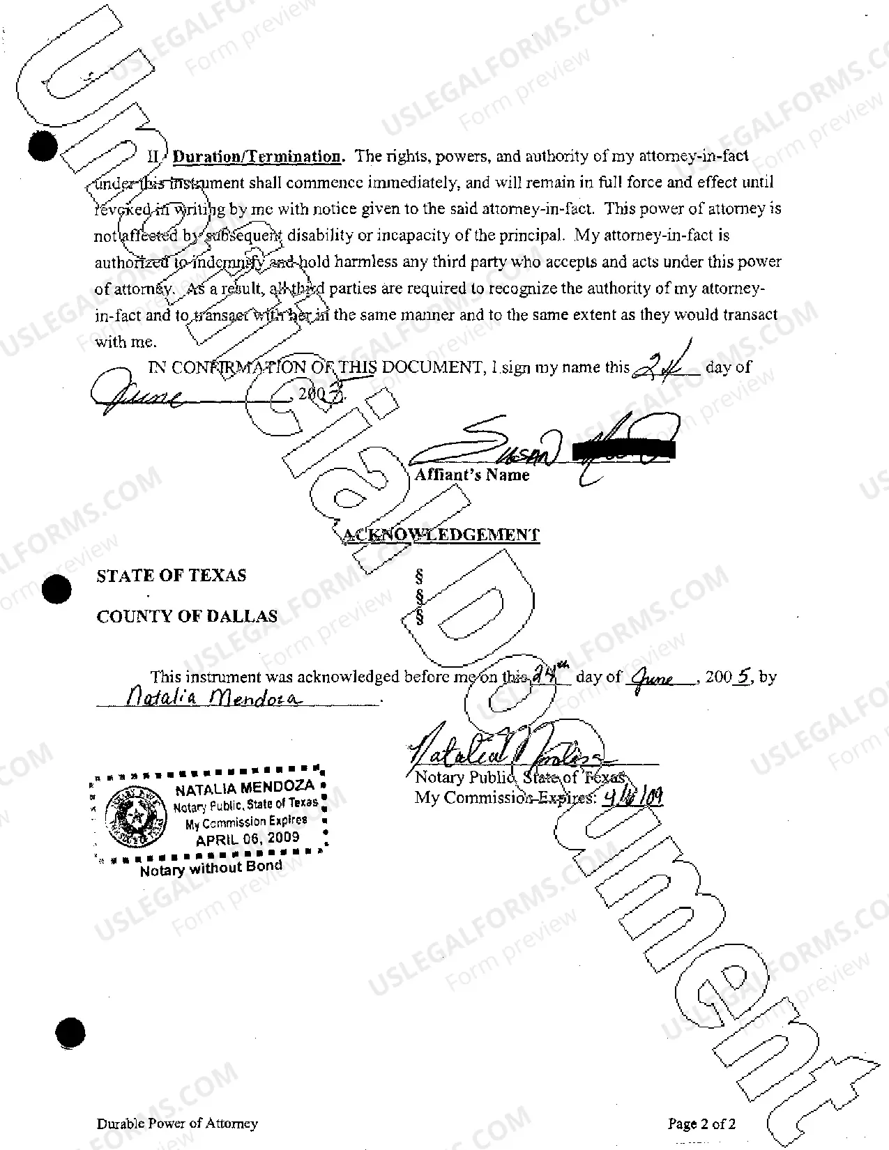 Preview Durable Power of Attorney for Managing Conservatorship