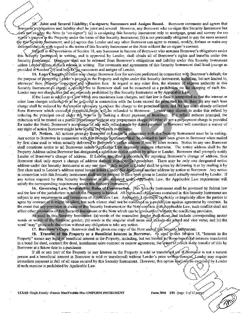 Preview Sample Deed of Trust