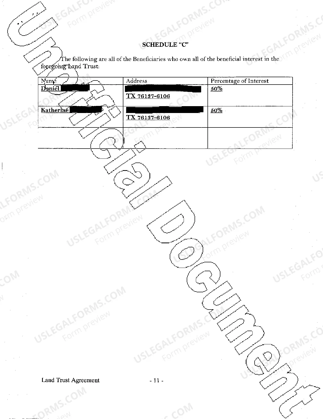 Preview Land Trust Agreement