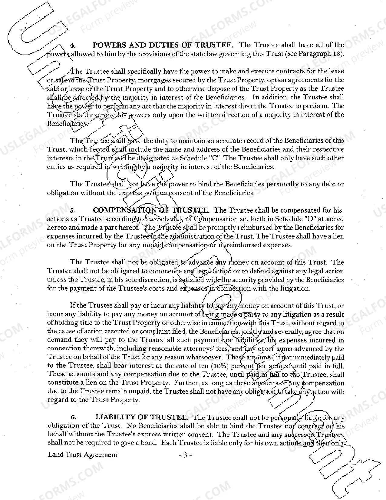 Preview Land Trust Agreement