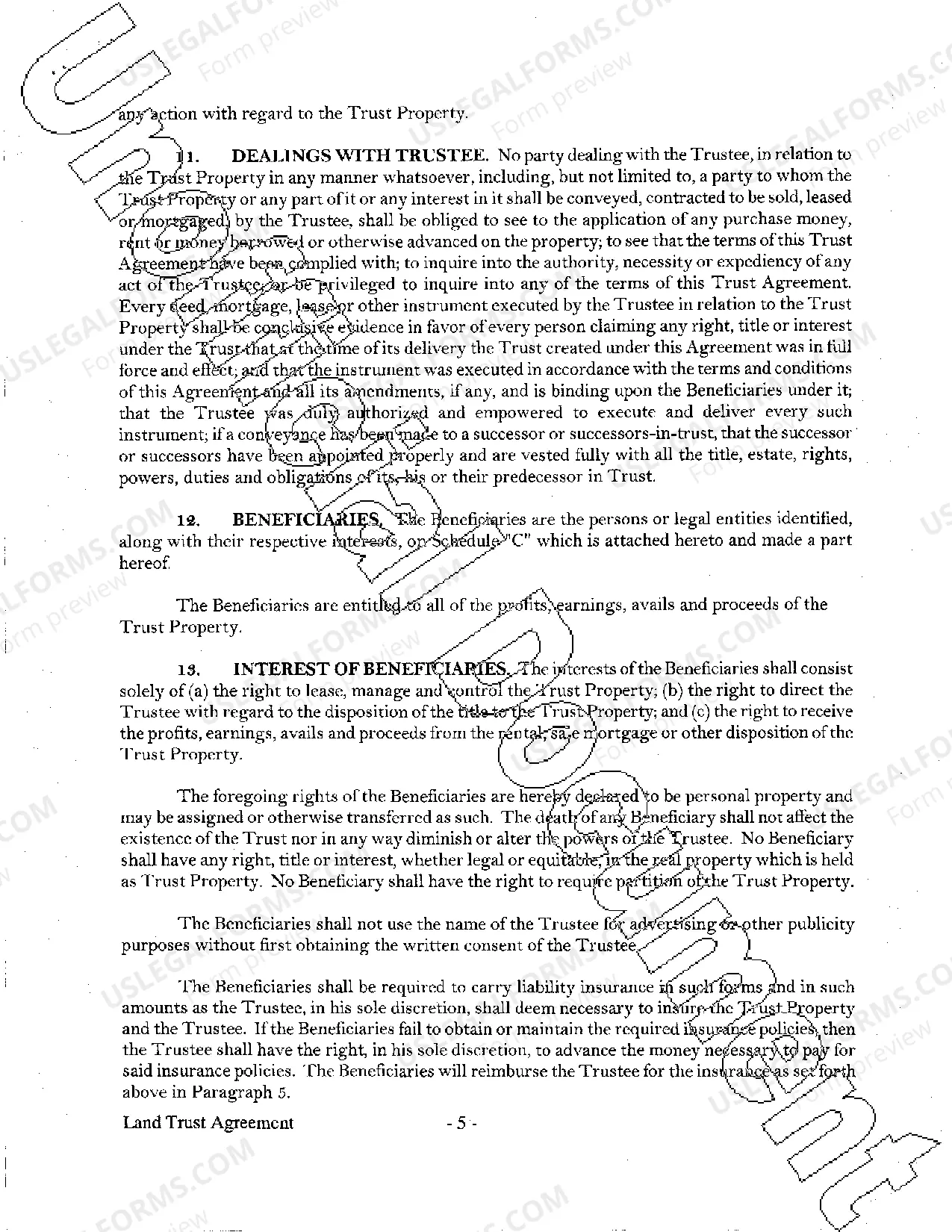 Preview Land Trust Agreement