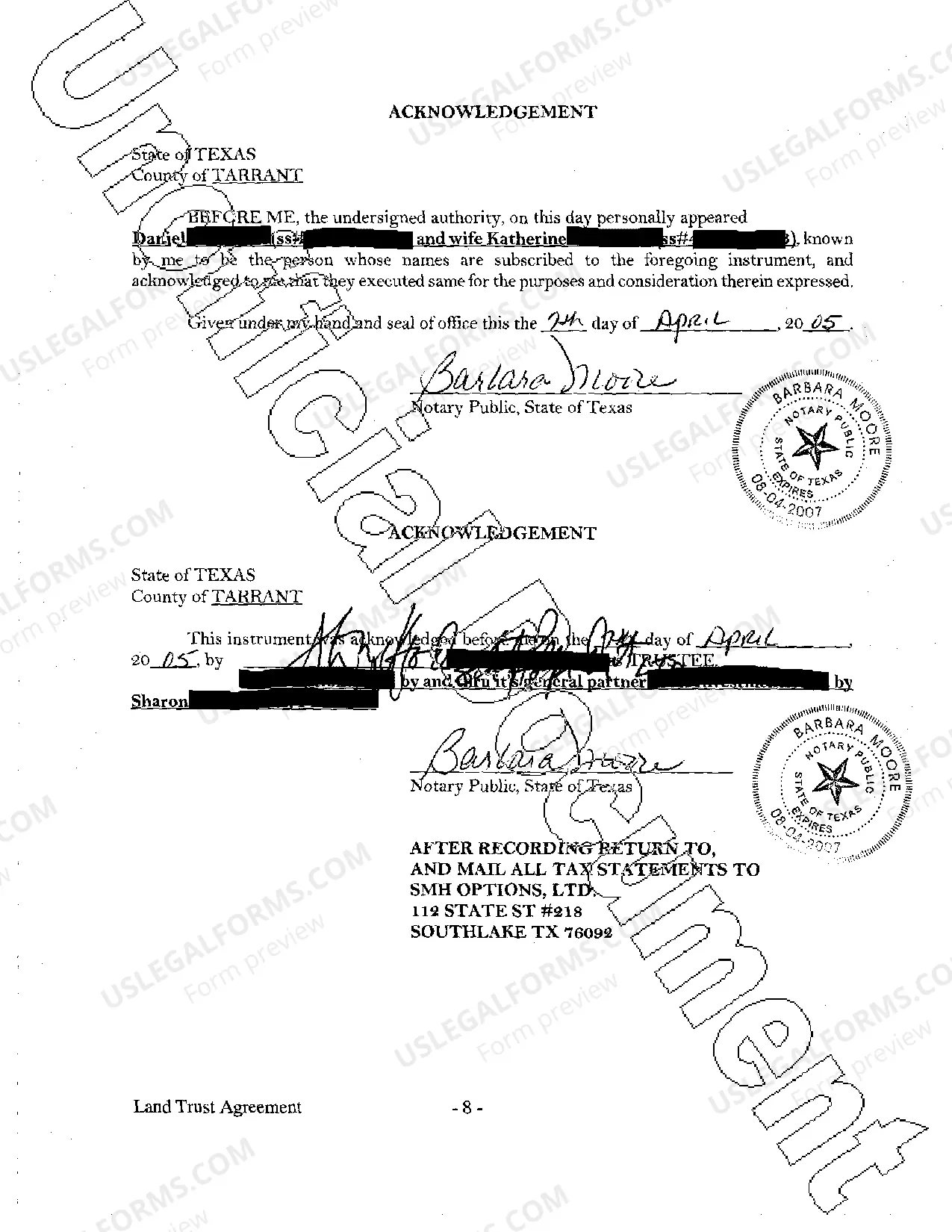 Preview Land Trust Agreement