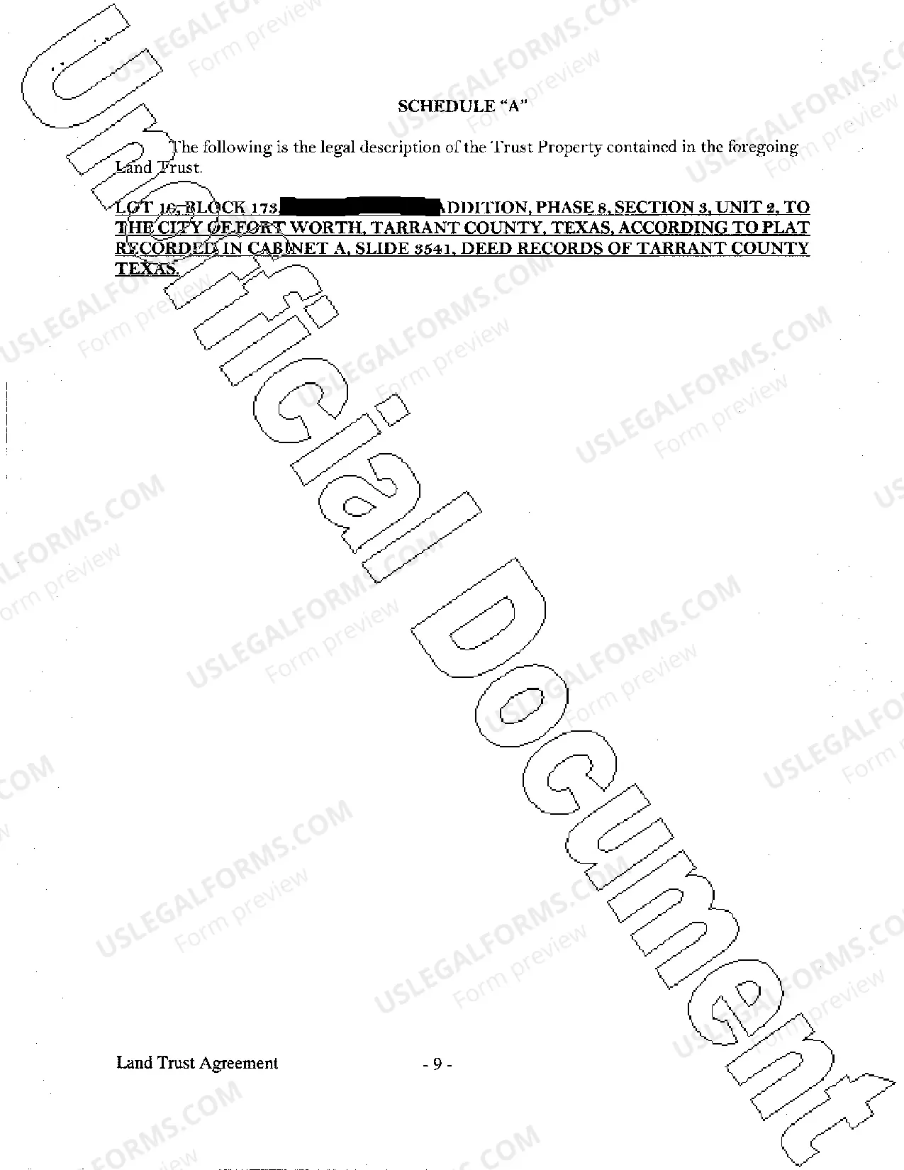 Preview Land Trust Agreement