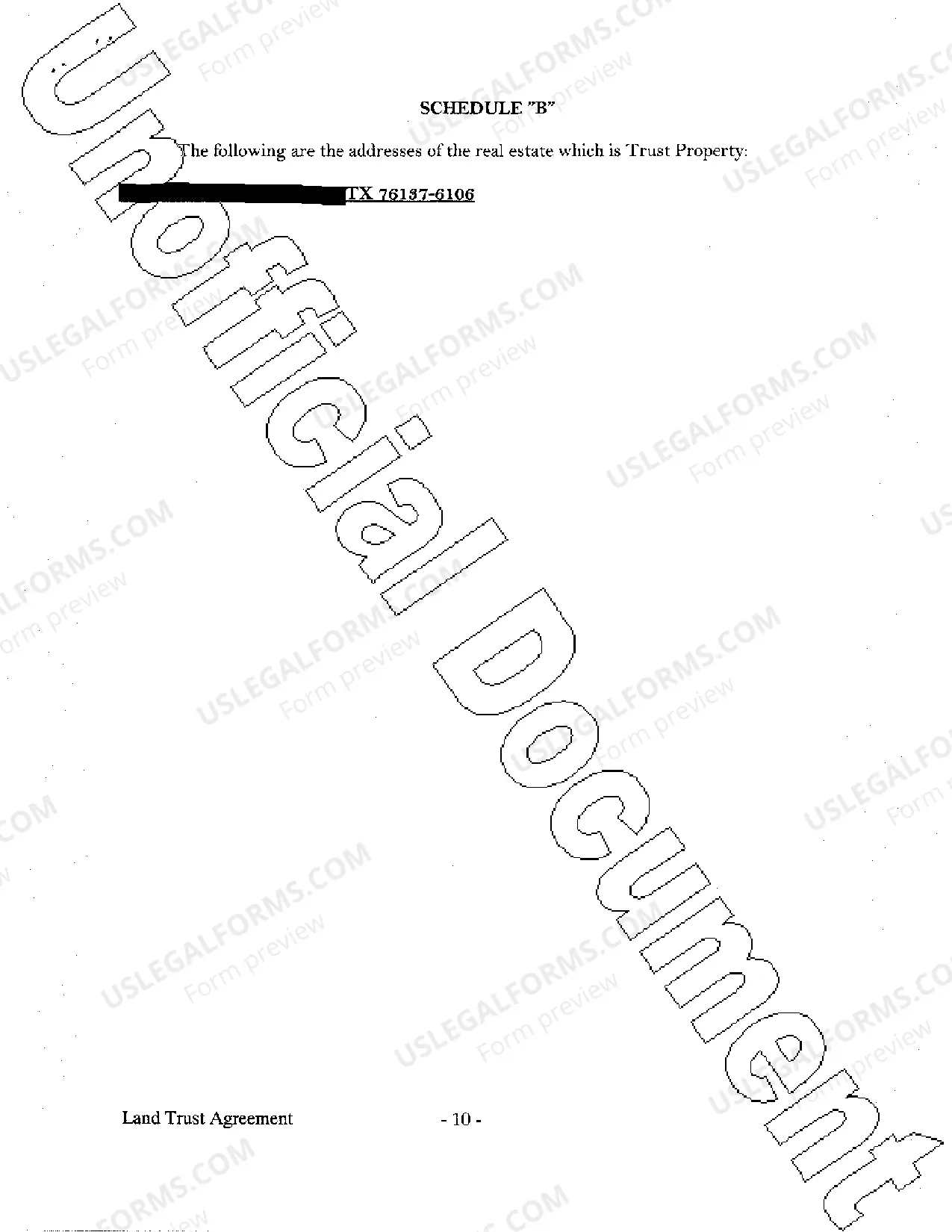 Preview Land Trust Agreement