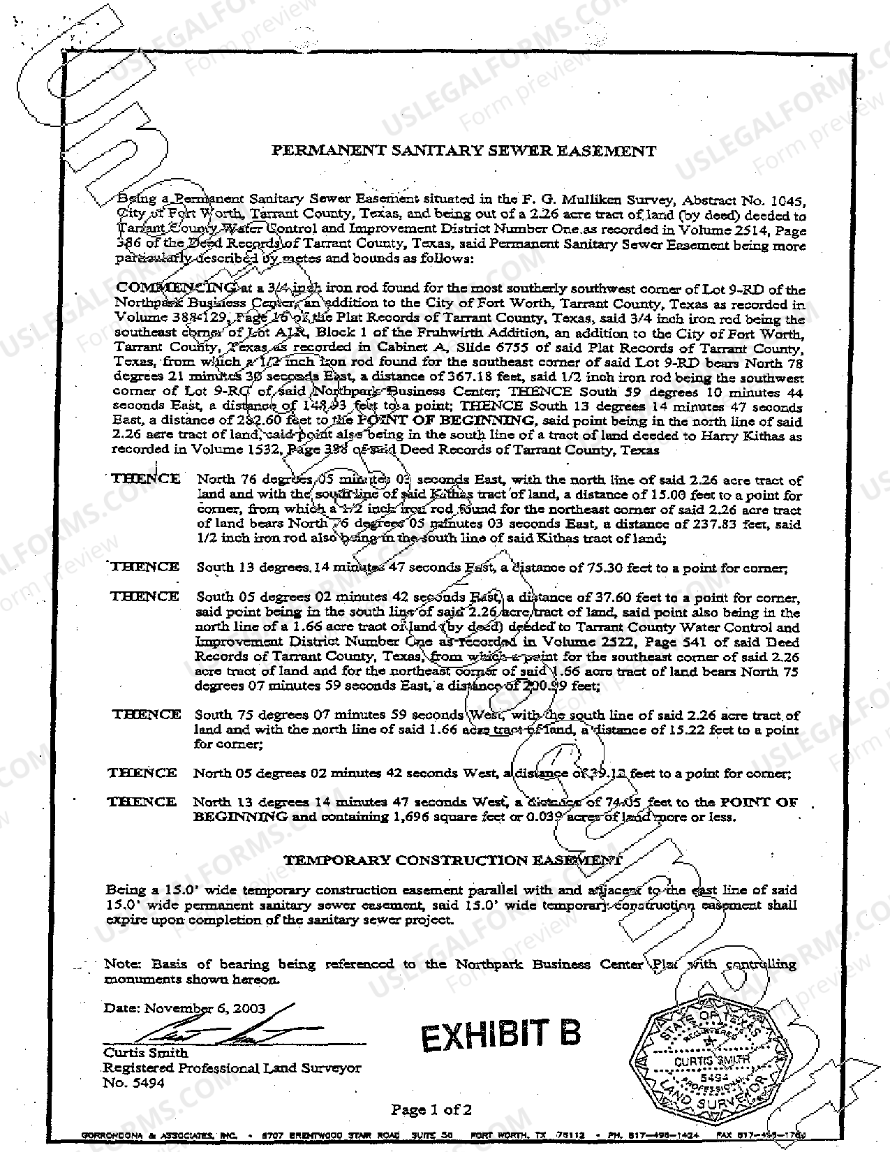 San Angelo Texas Sanitary Sewer Pipeline Easement and RightofWay US