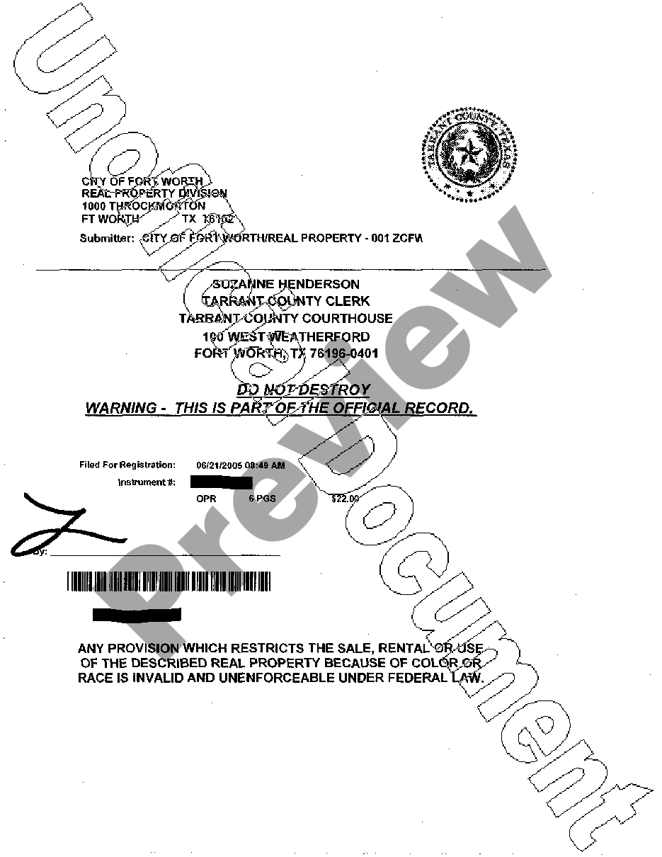 Texas Permanent Water Main Easement | US Legal Forms