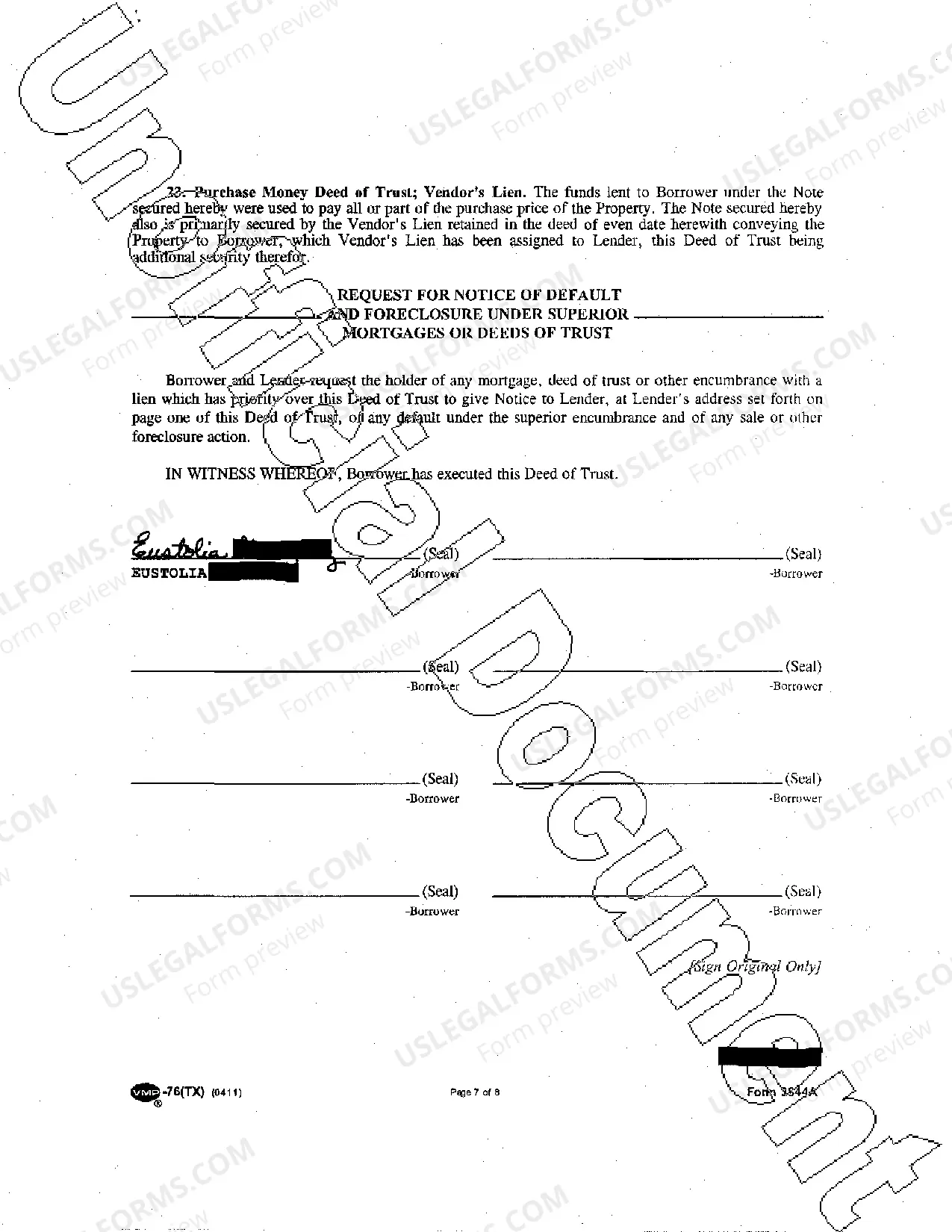 Preview Purchase Money Deed of Trust