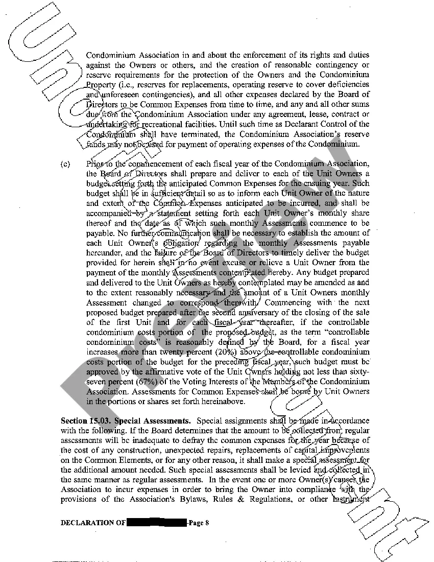 Preview Declaration of Condominiums