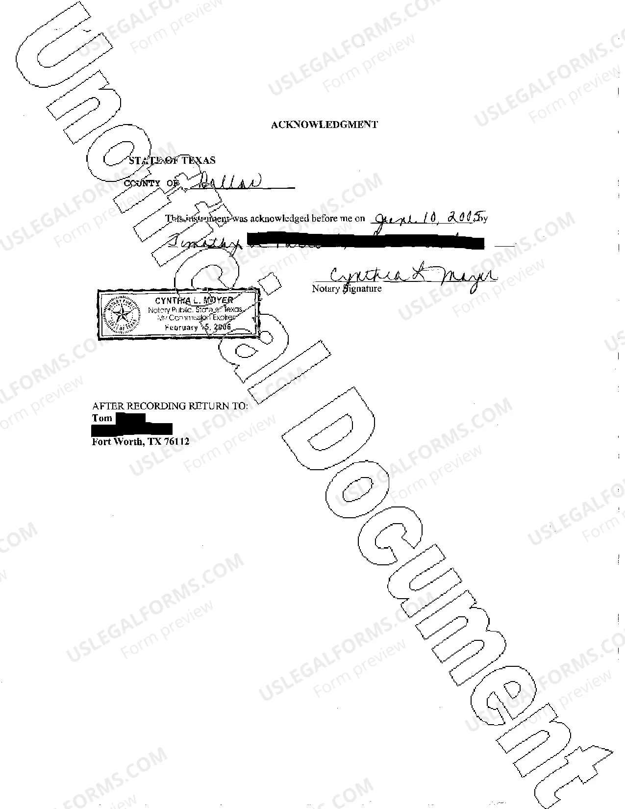 Preview Release of Lien