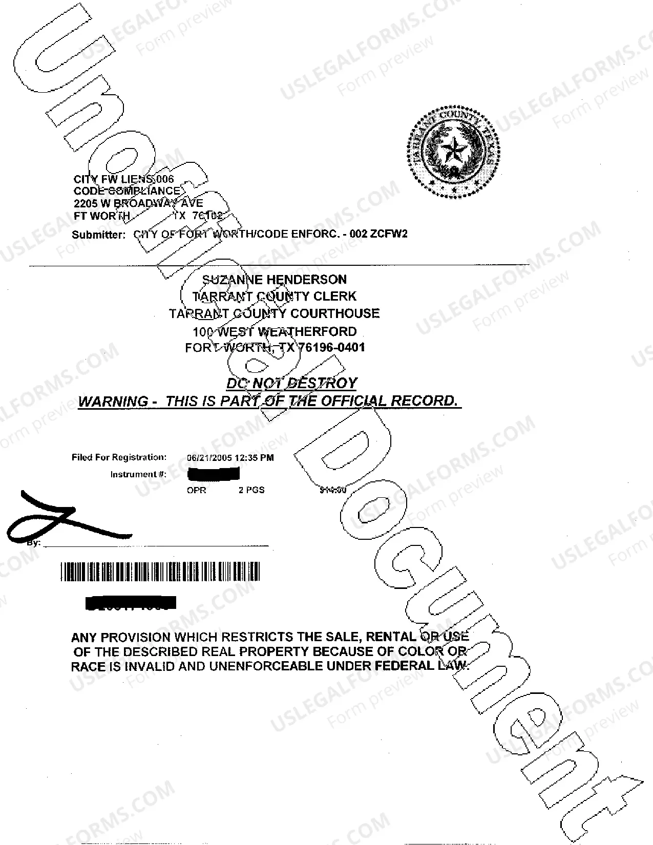 Preview Notice of Condemnation Hearing