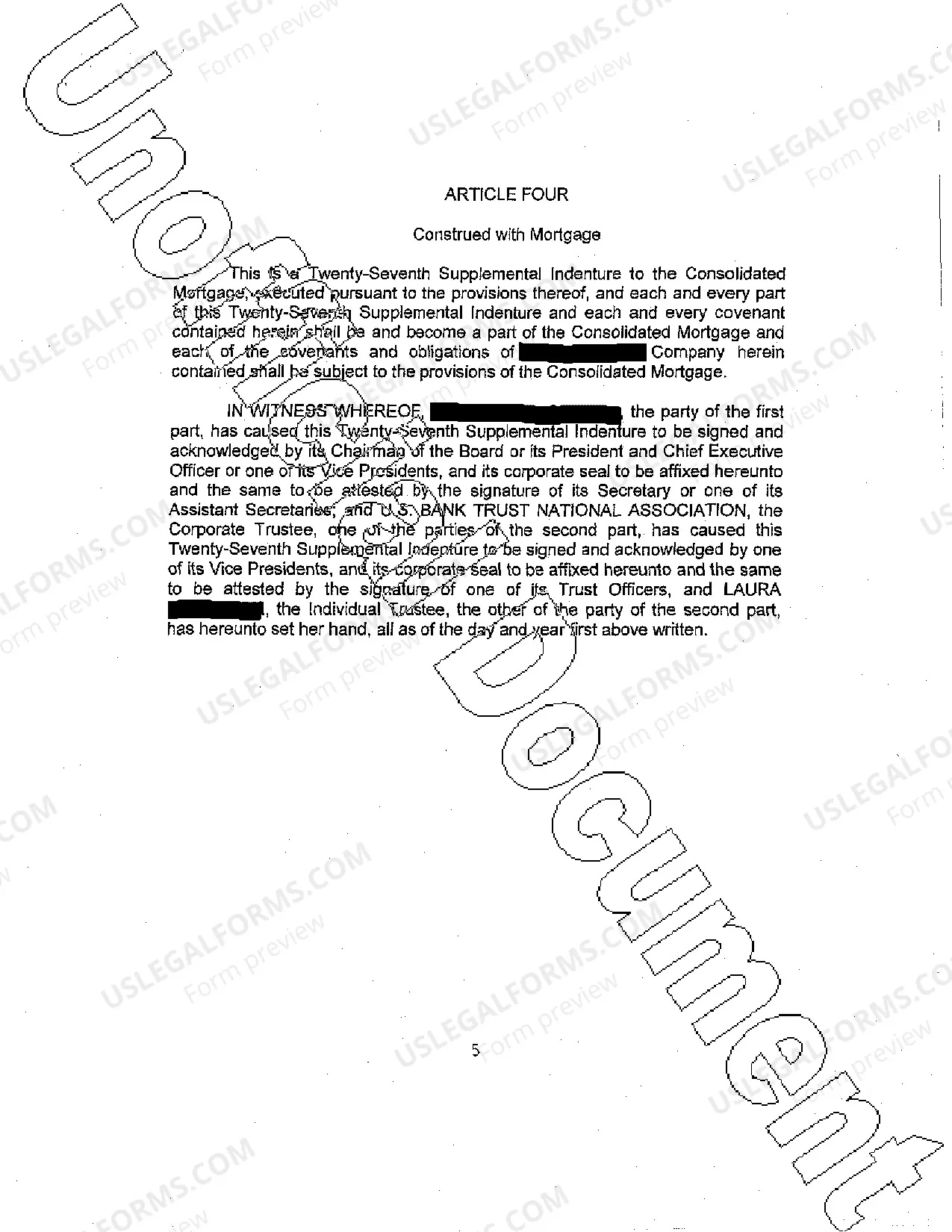 Preview Supplemental Indenture to Consolidated Mortgage