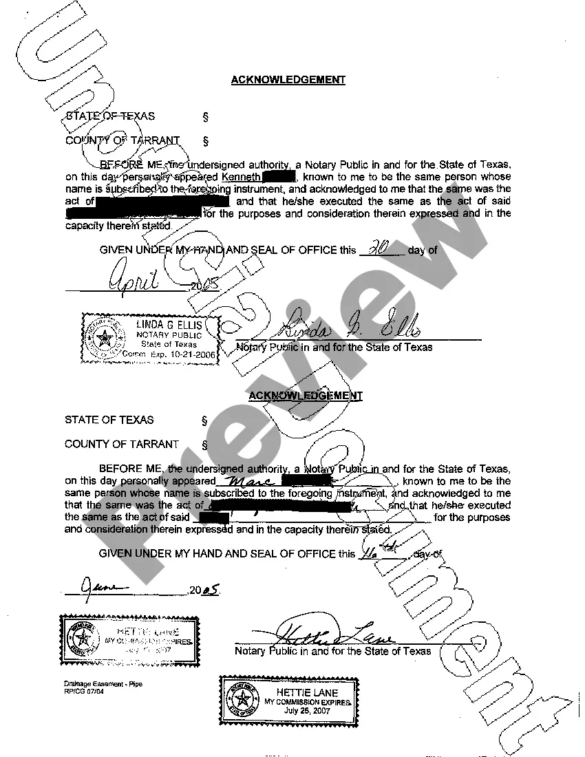 Preview Permanent Drainage Easement