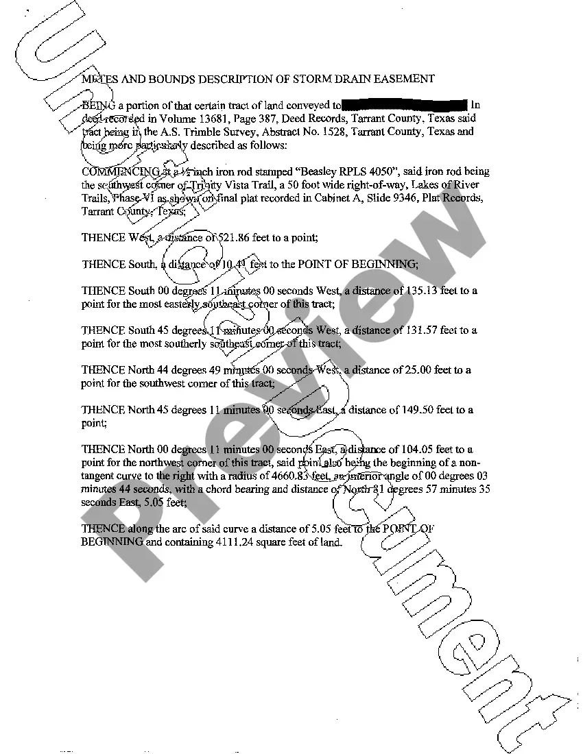 Preview Permanent Drainage Easement