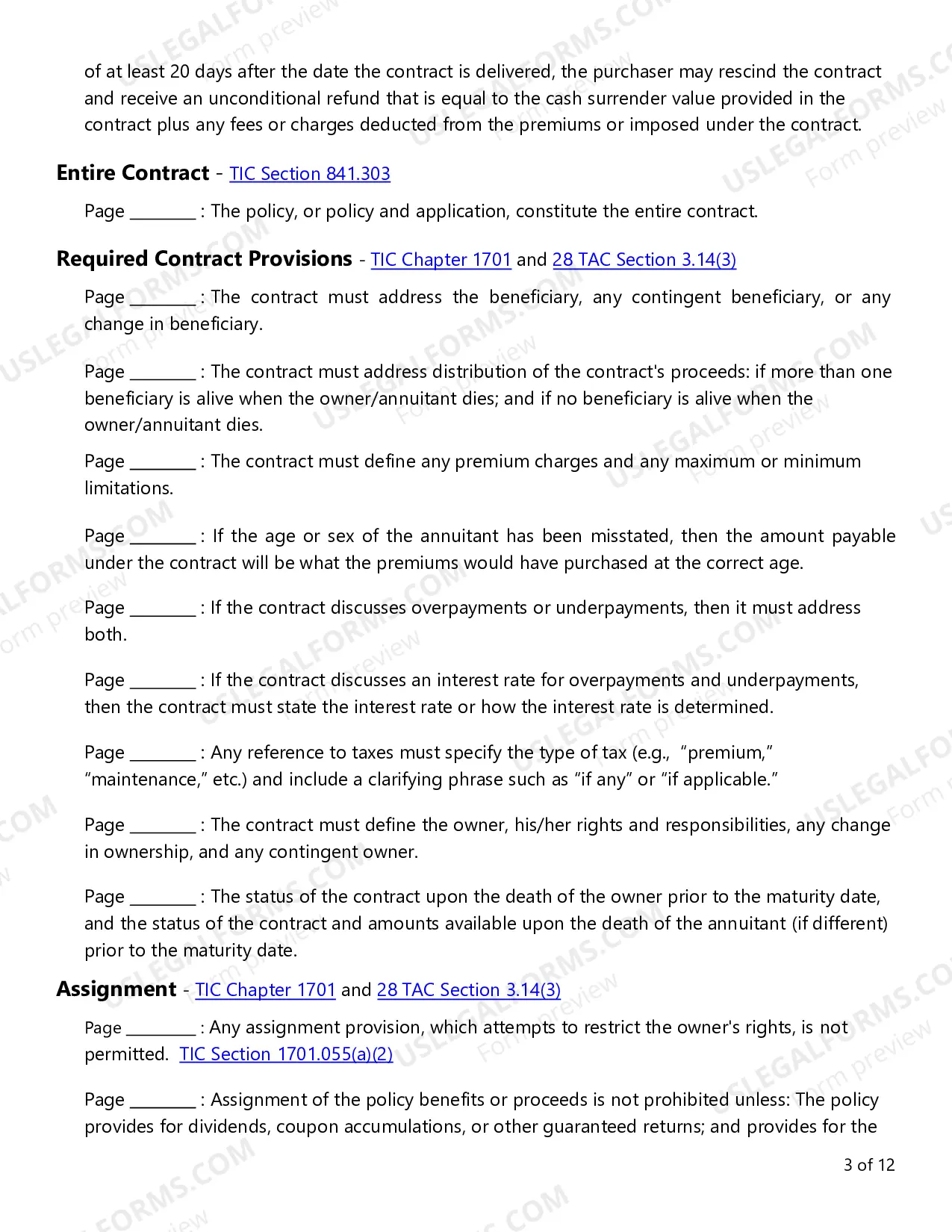 Preview Individual Deferred Annuities Checklist