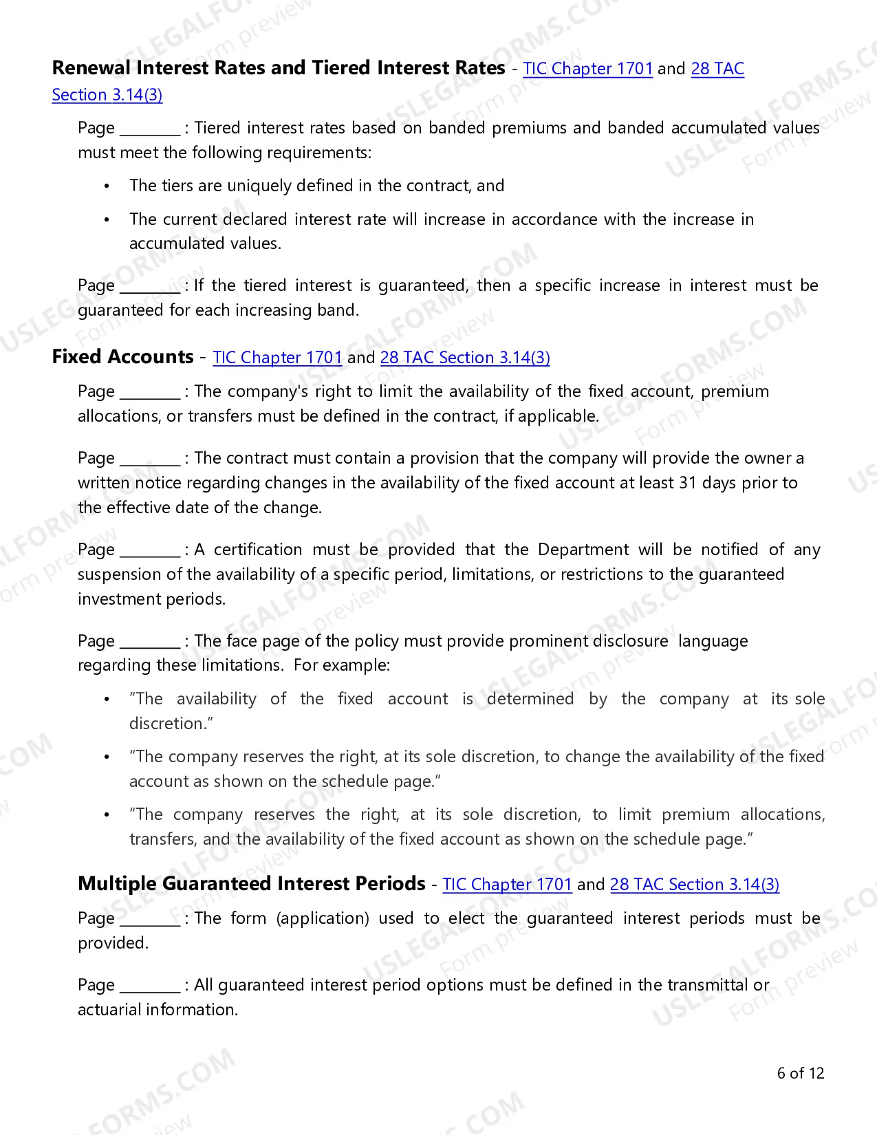 Preview Individual Deferred Annuities Checklist