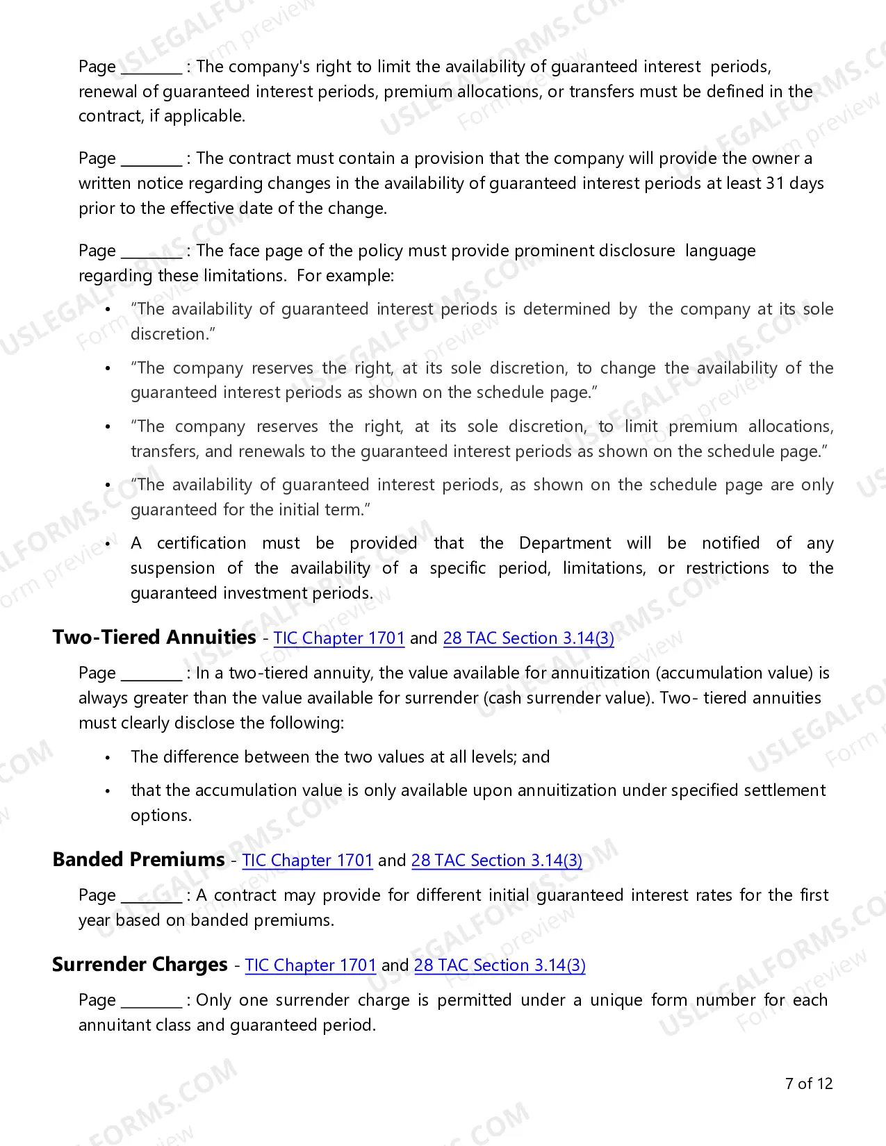 Preview Individual Deferred Annuities Checklist