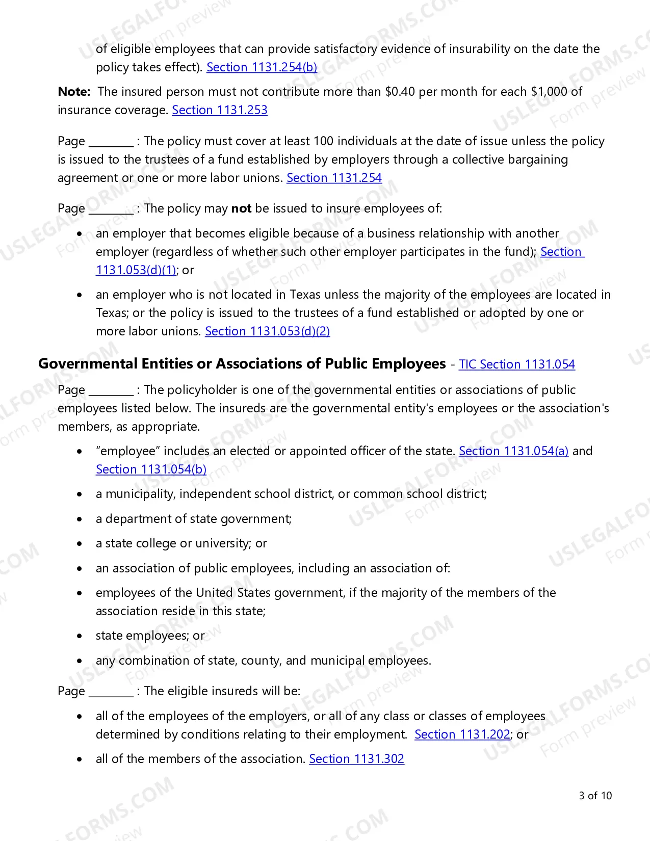 Preview Group Life Insurance Checklist
