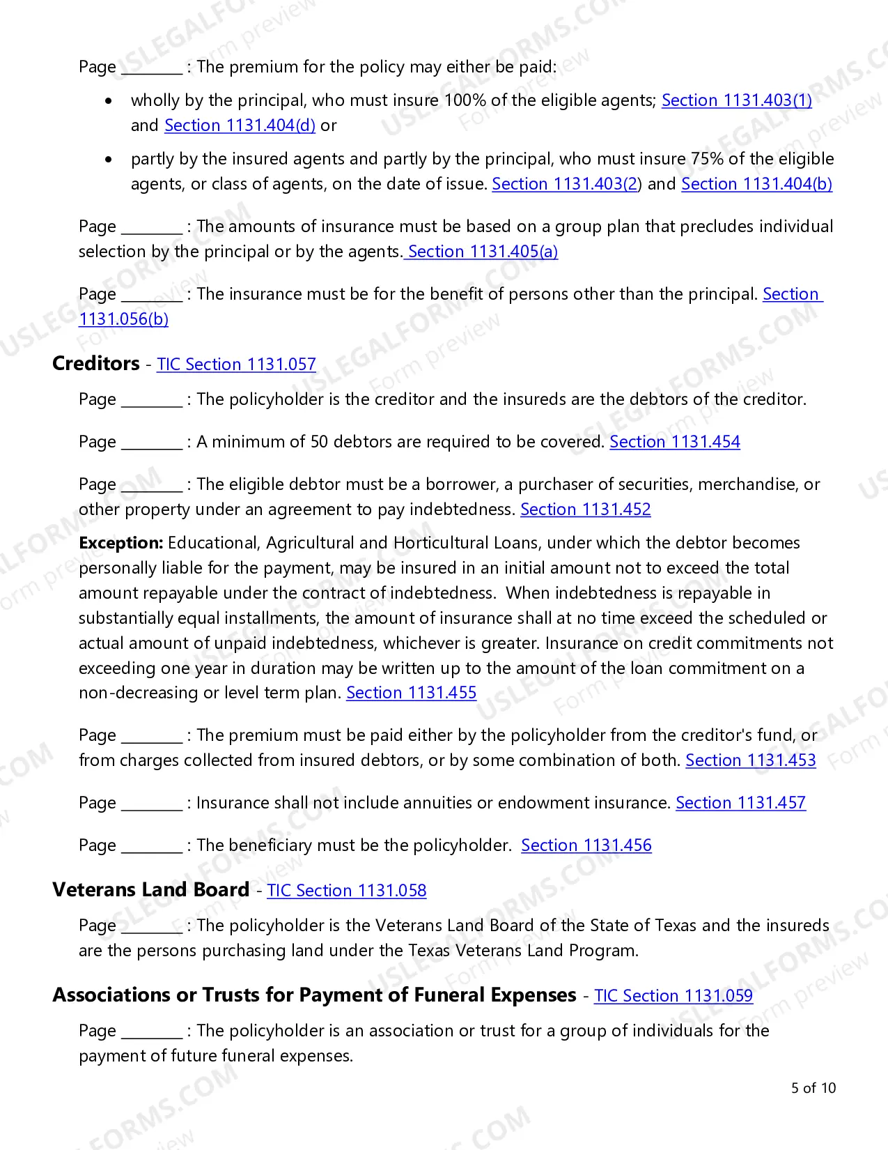 Preview Group Life Insurance Checklist