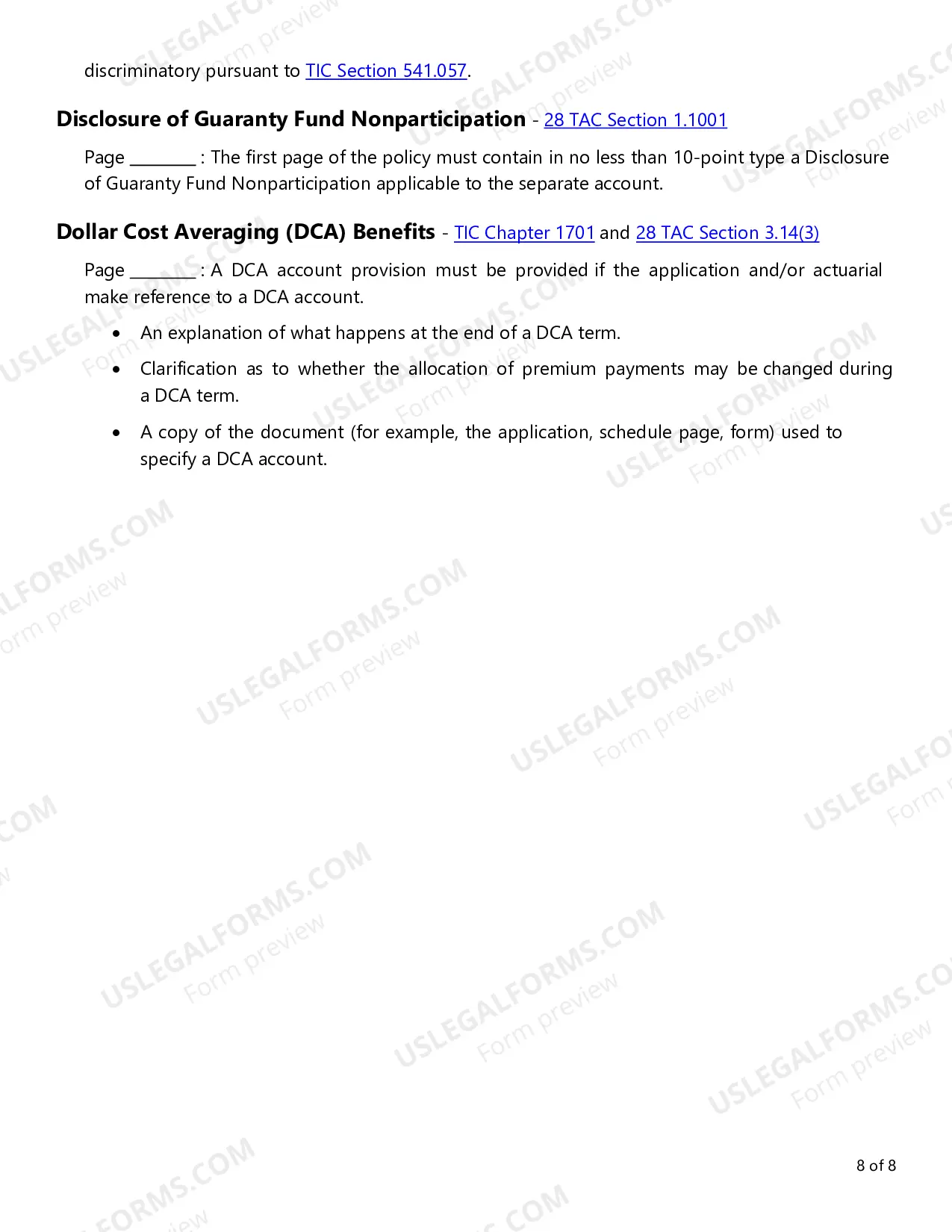 Preview Variable Life Insurance Checklist