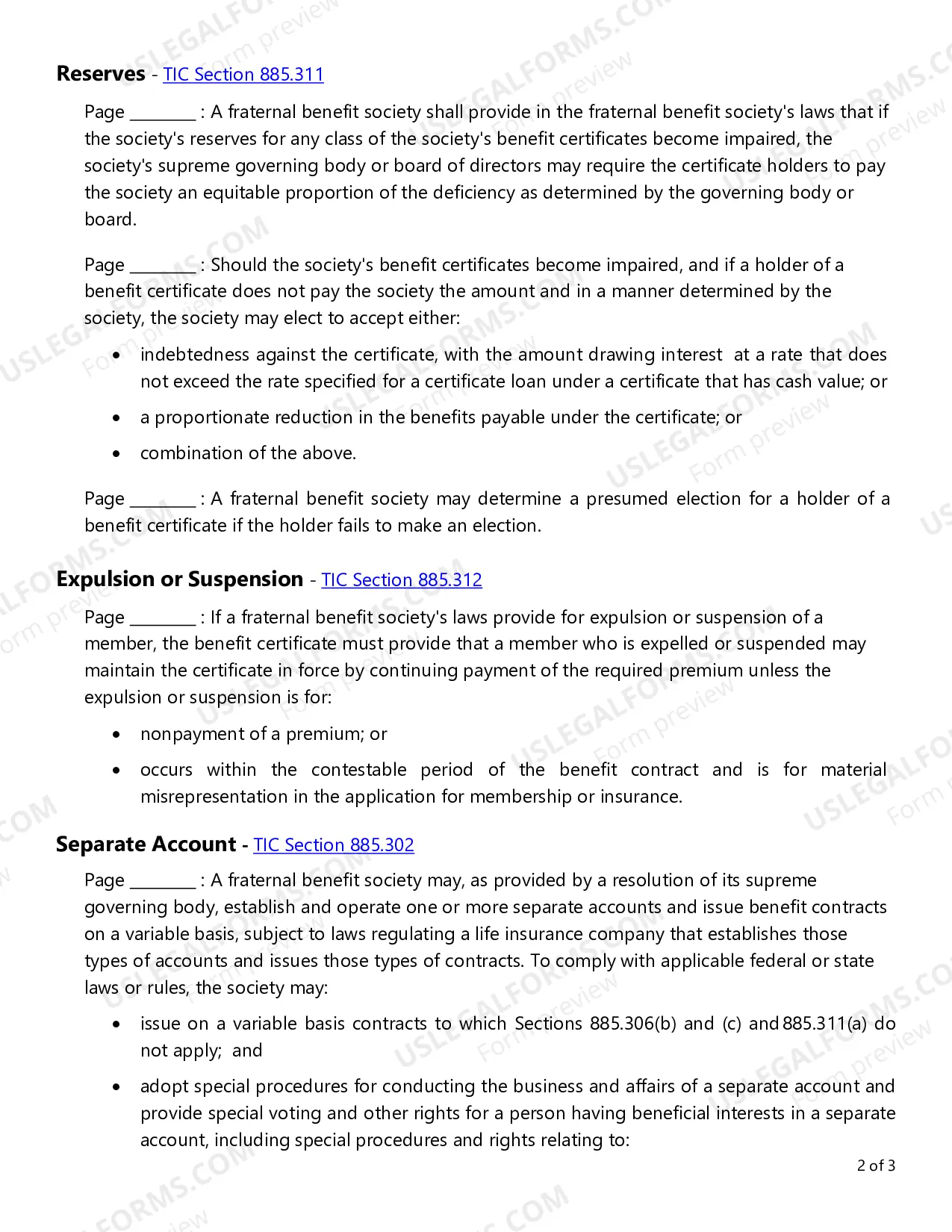Preview Fraternal Filings Checklist