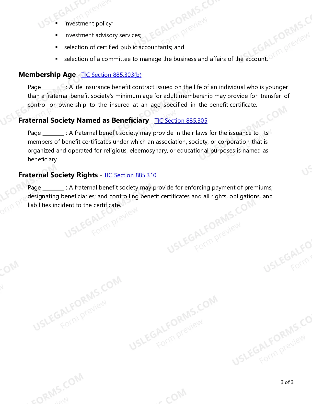 Preview Fraternal Filings Checklist