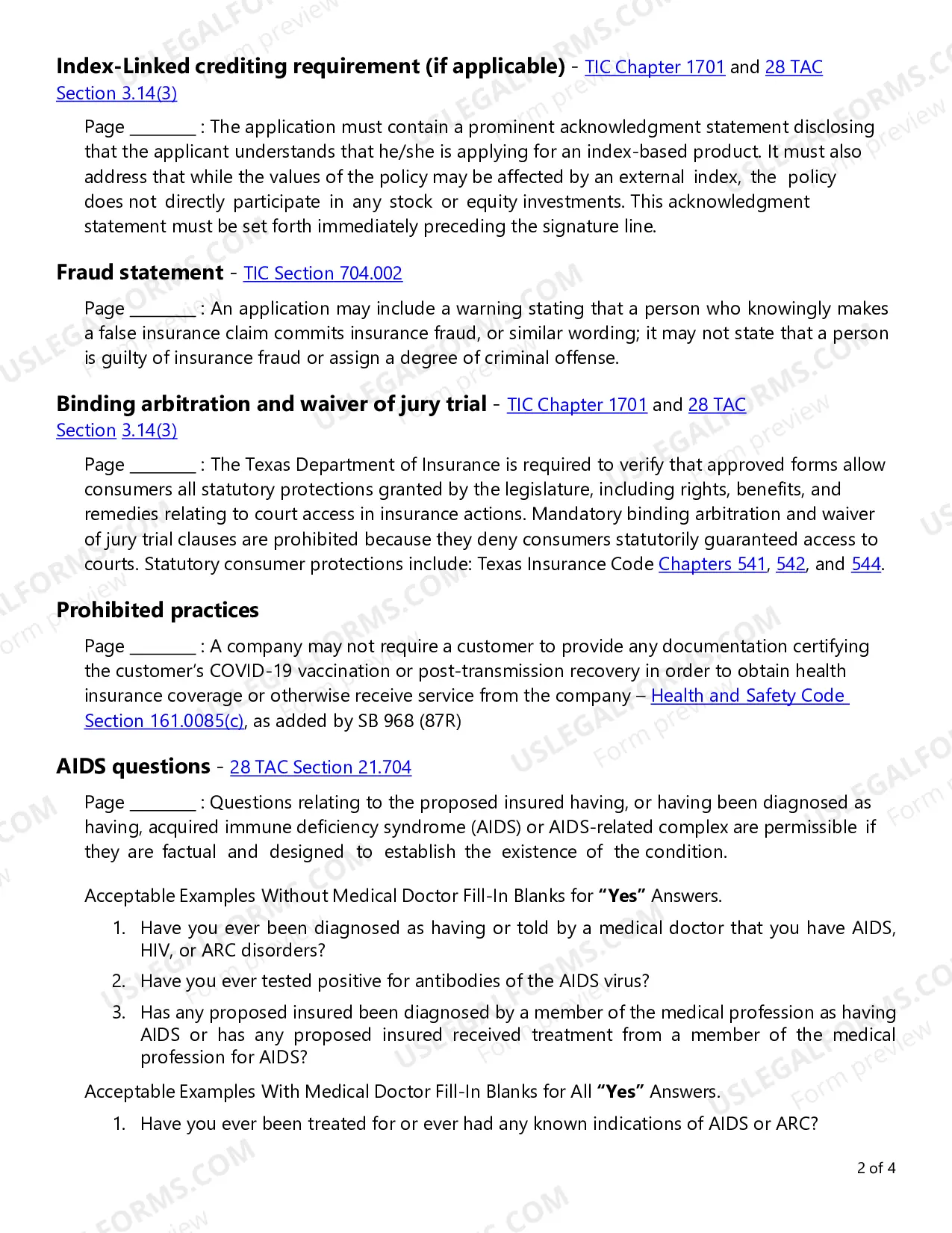 Preview Annuity and Life Applications Checklist