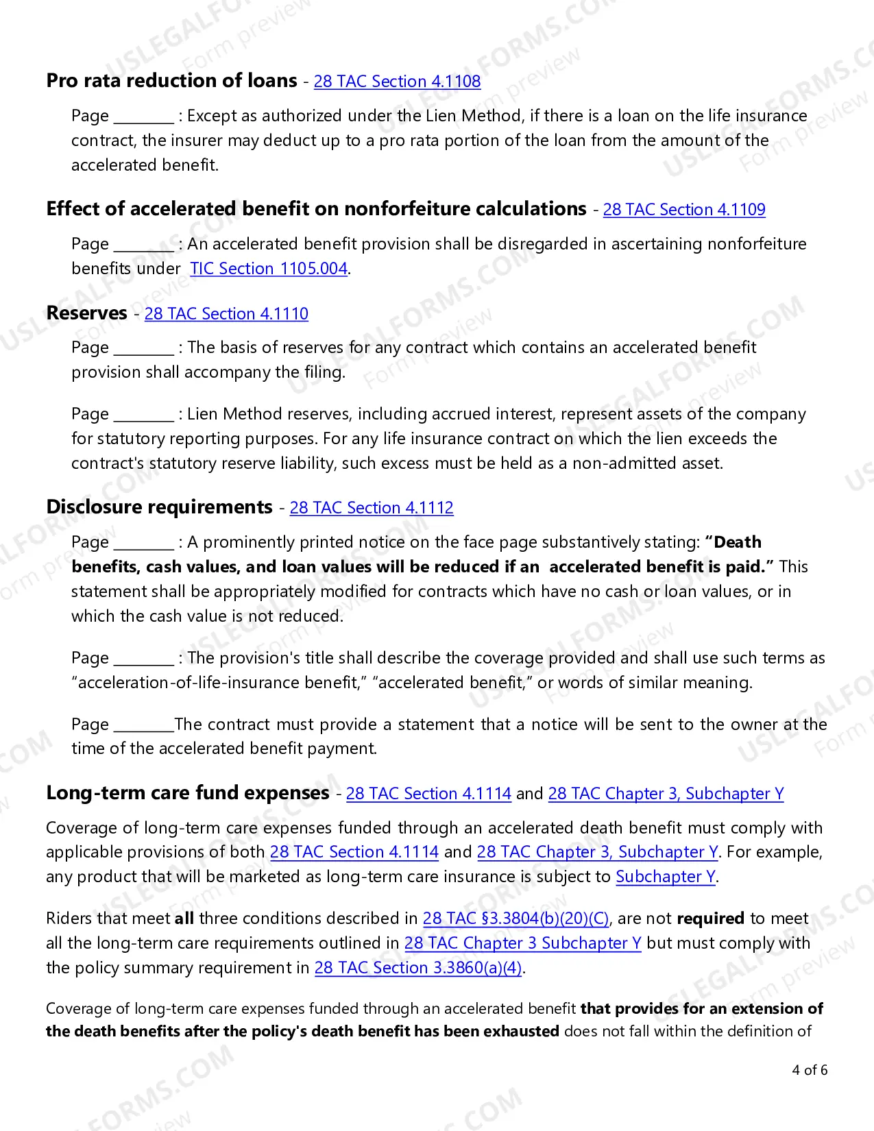 Preview Accelerated Death Benefits Checklist