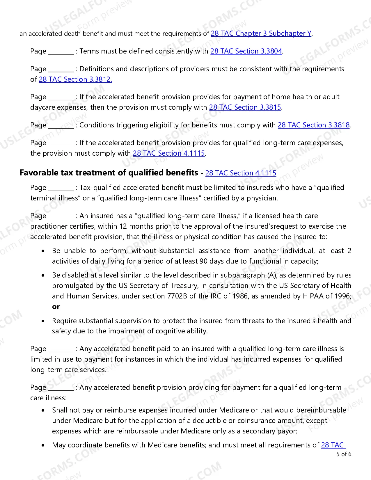 Preview Accelerated Death Benefits Checklist