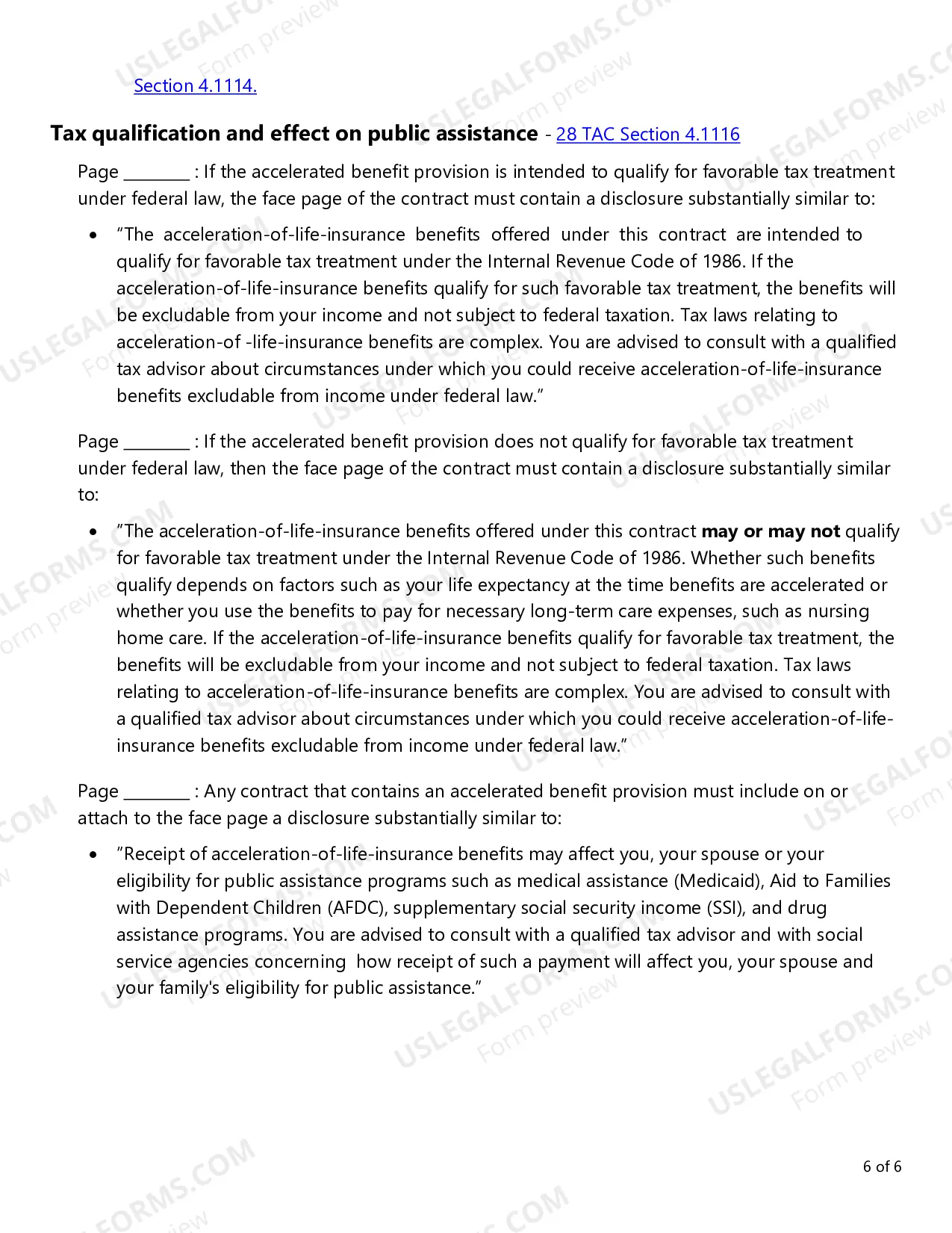 Preview Accelerated Death Benefits Checklist