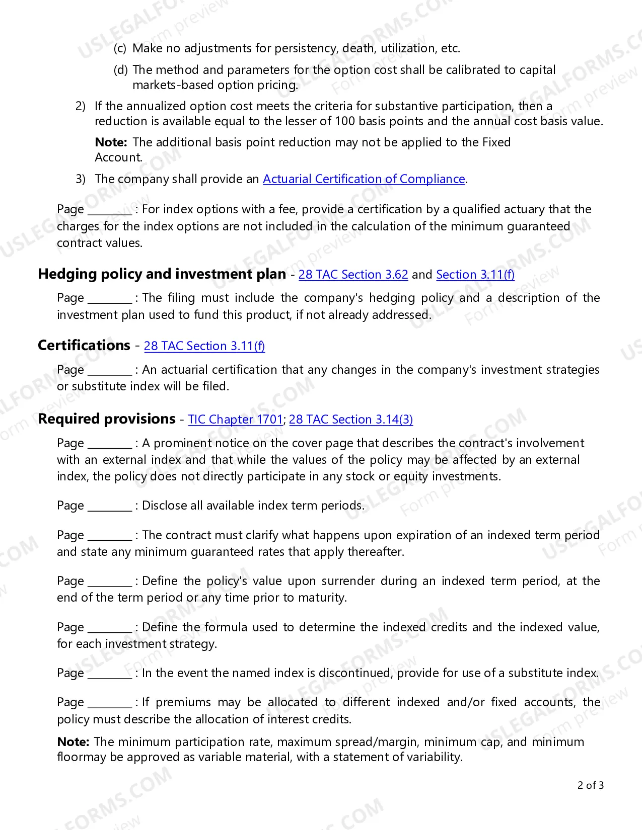 Preview Index-Linked Crediting Features Checklist