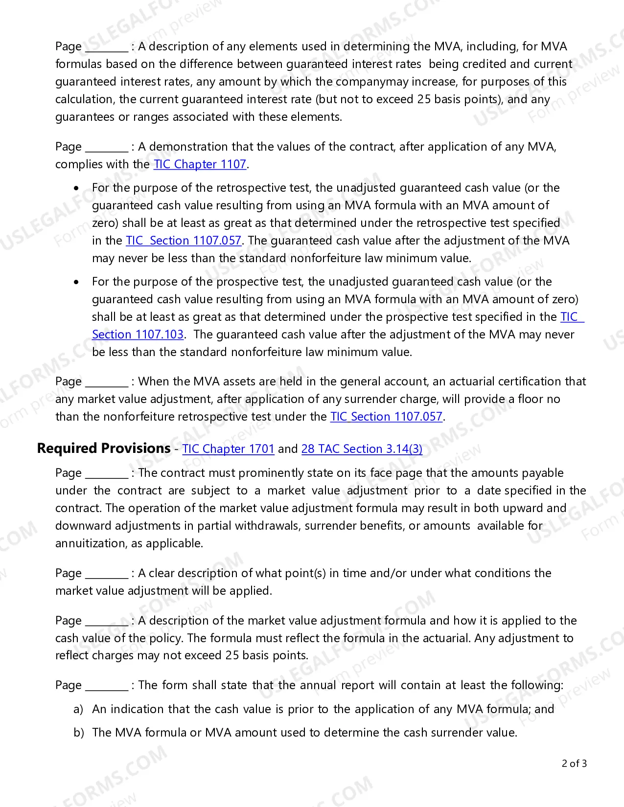 Preview Market Value Adjustments Checklist