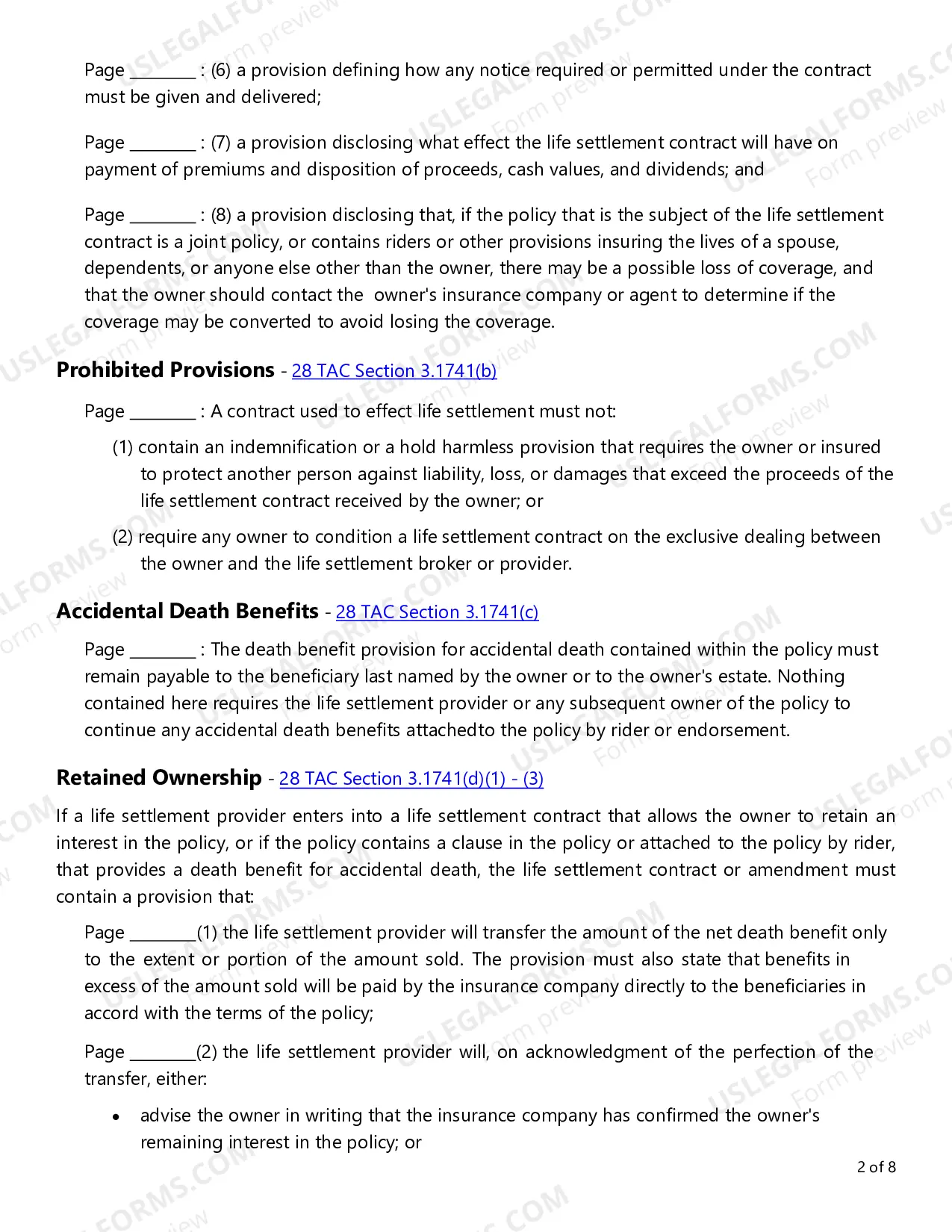 Preview Life Settlement Forms Checklist