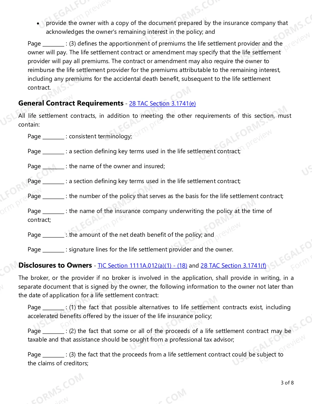 Preview Life Settlement Forms Checklist