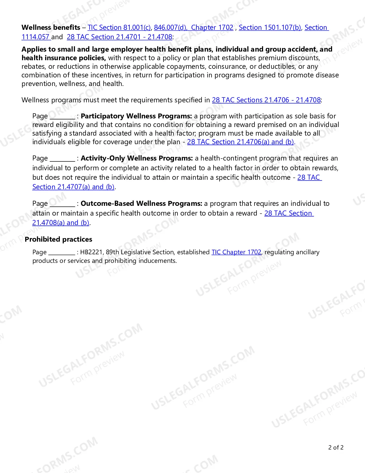 Preview Noninsurance Benefits Checklist