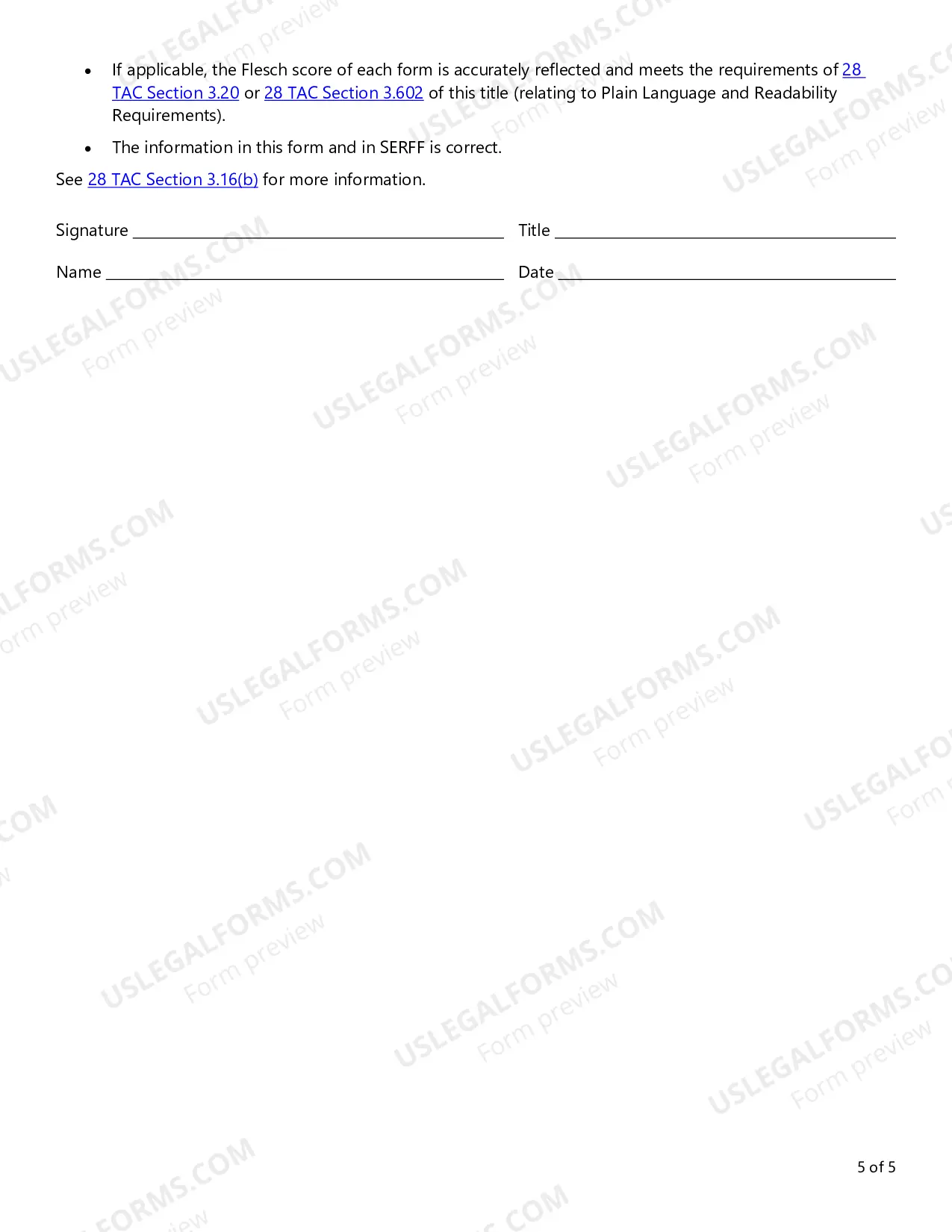 Preview Transmittal Checklist for Life/Health Rate and Form Filings