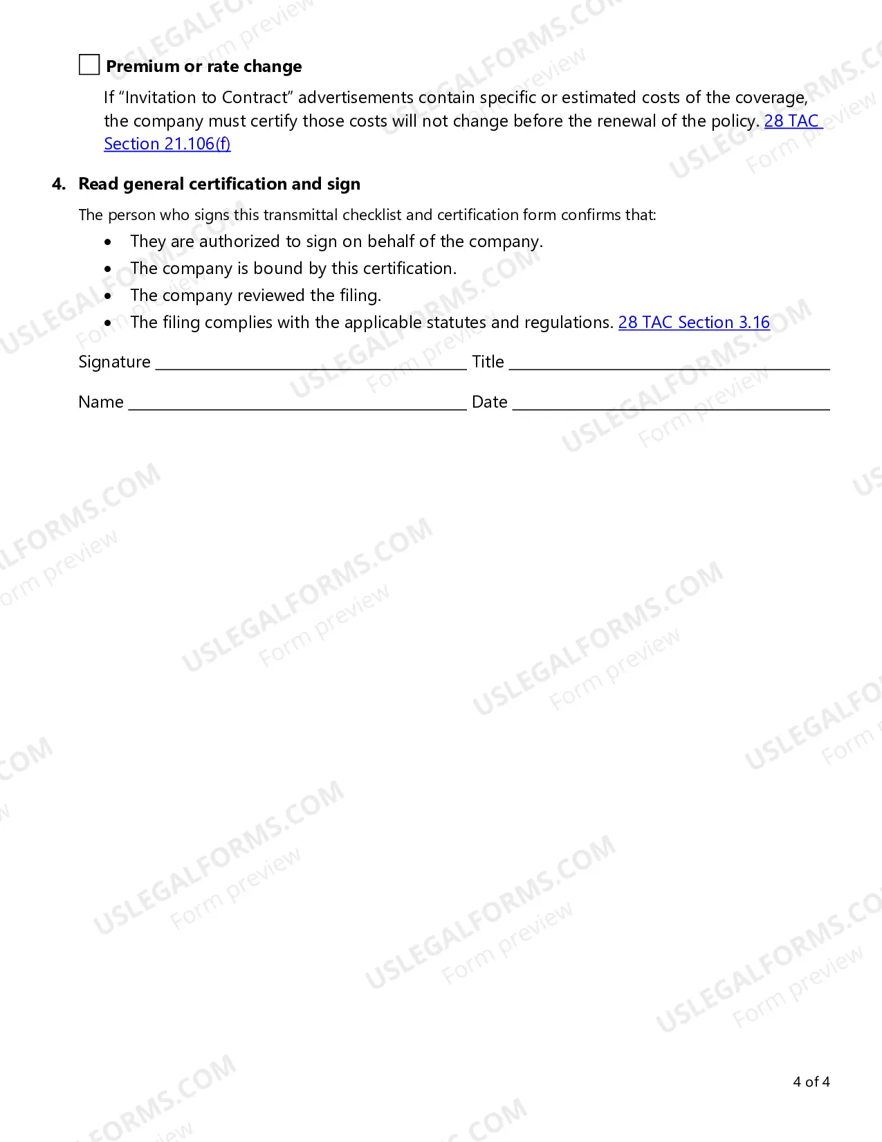 Preview Transmittal Checklist for Advertising Filings