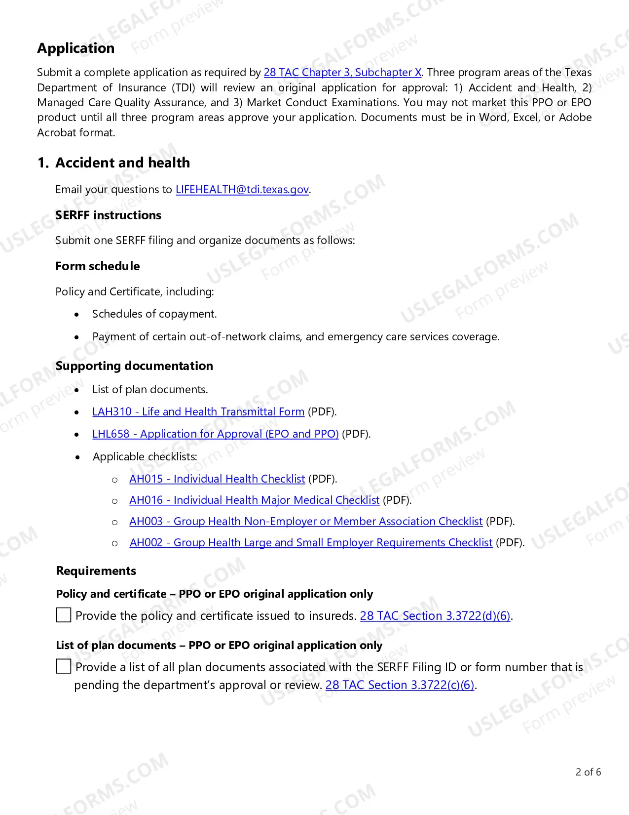 Preview Application for Approval of Exclusive Provider Benefit Plan (EPBP)
