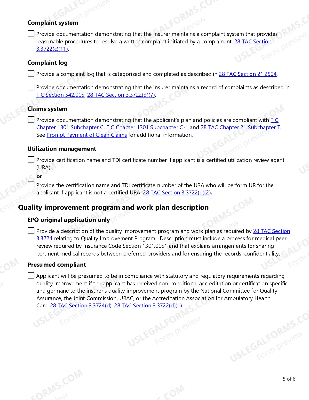 Preview Application for Approval of Exclusive Provider Benefit Plan (EPBP)