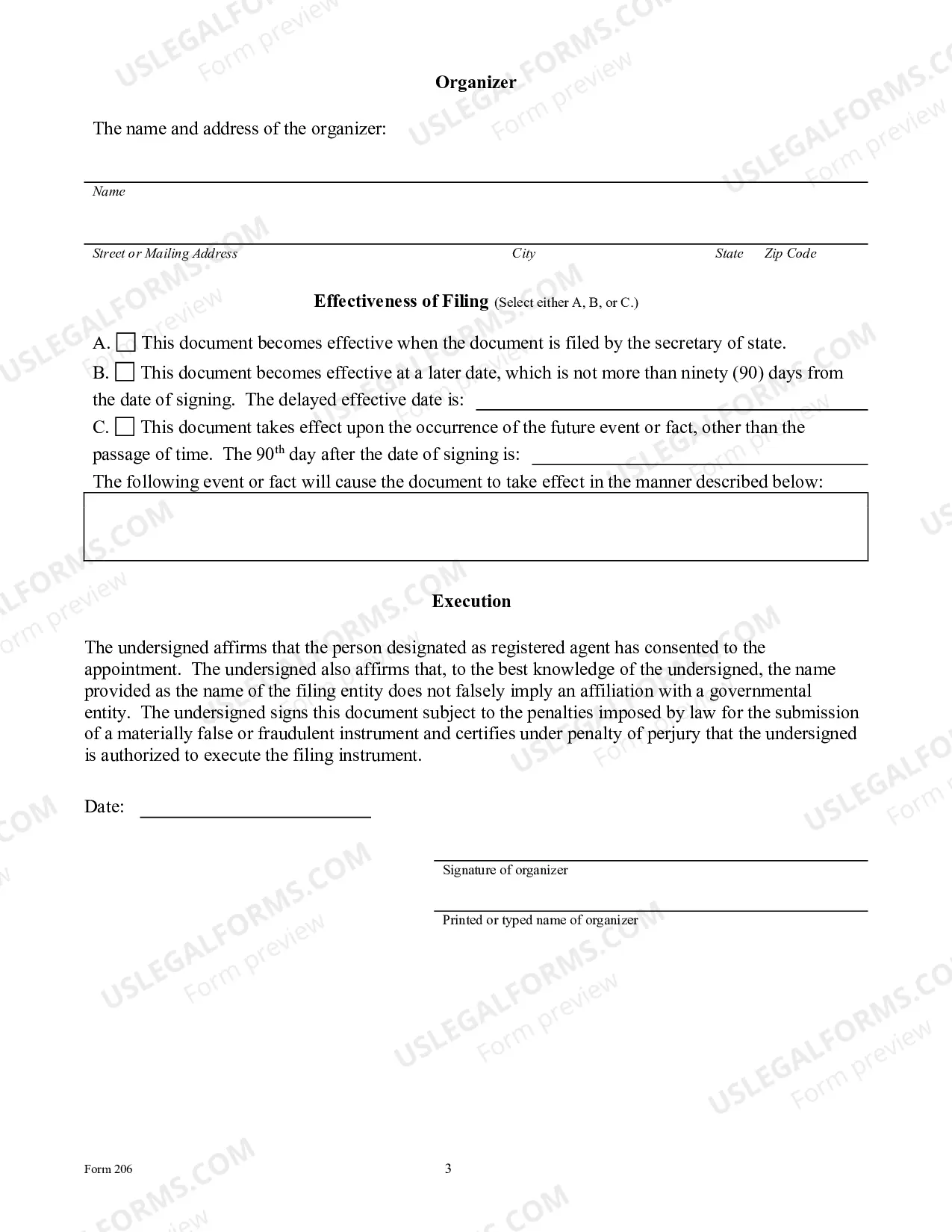 Preview Certificate of Formation-Professional Limited Liability Company