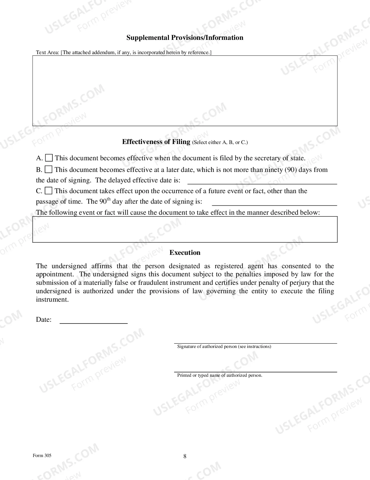 Preview Application For Registration of A Foreign Professional Limited Liability Company
