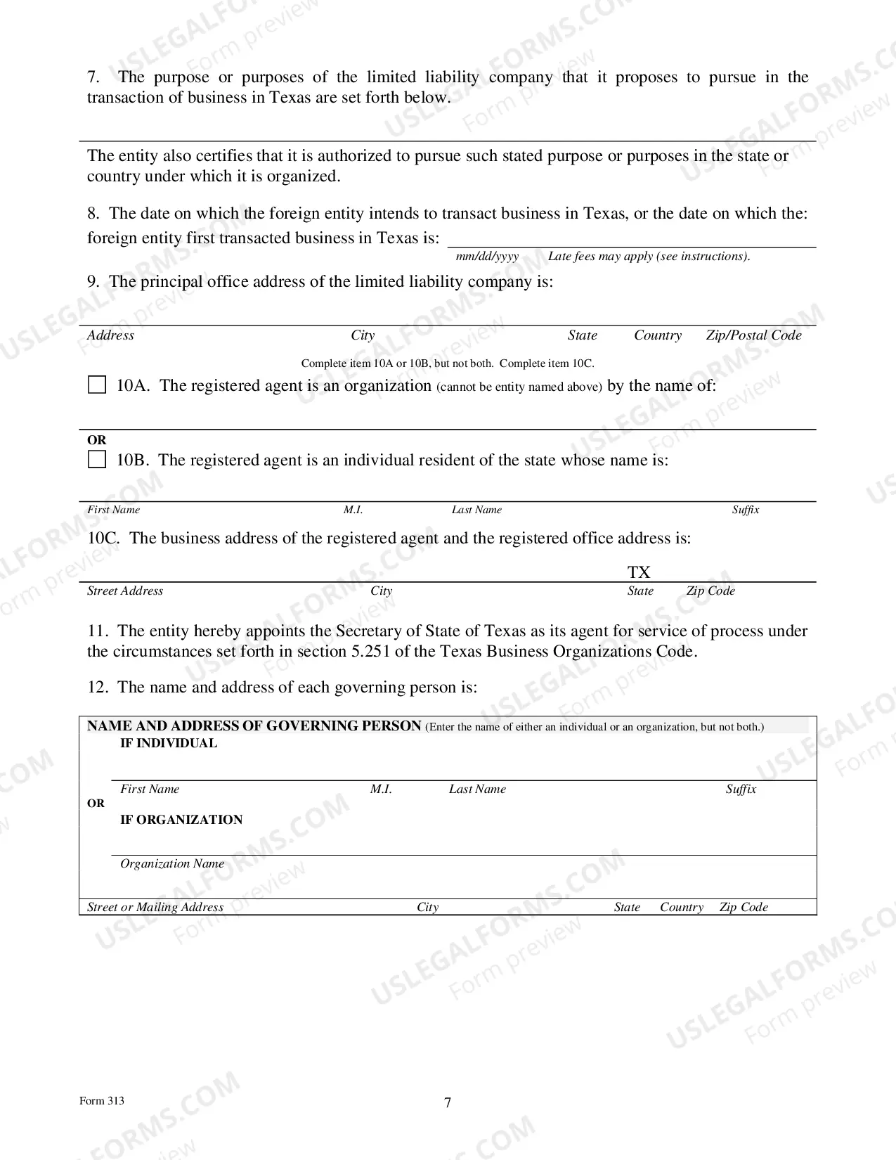 Preview Application For Registration of A Foreign Series Limited Liability Company